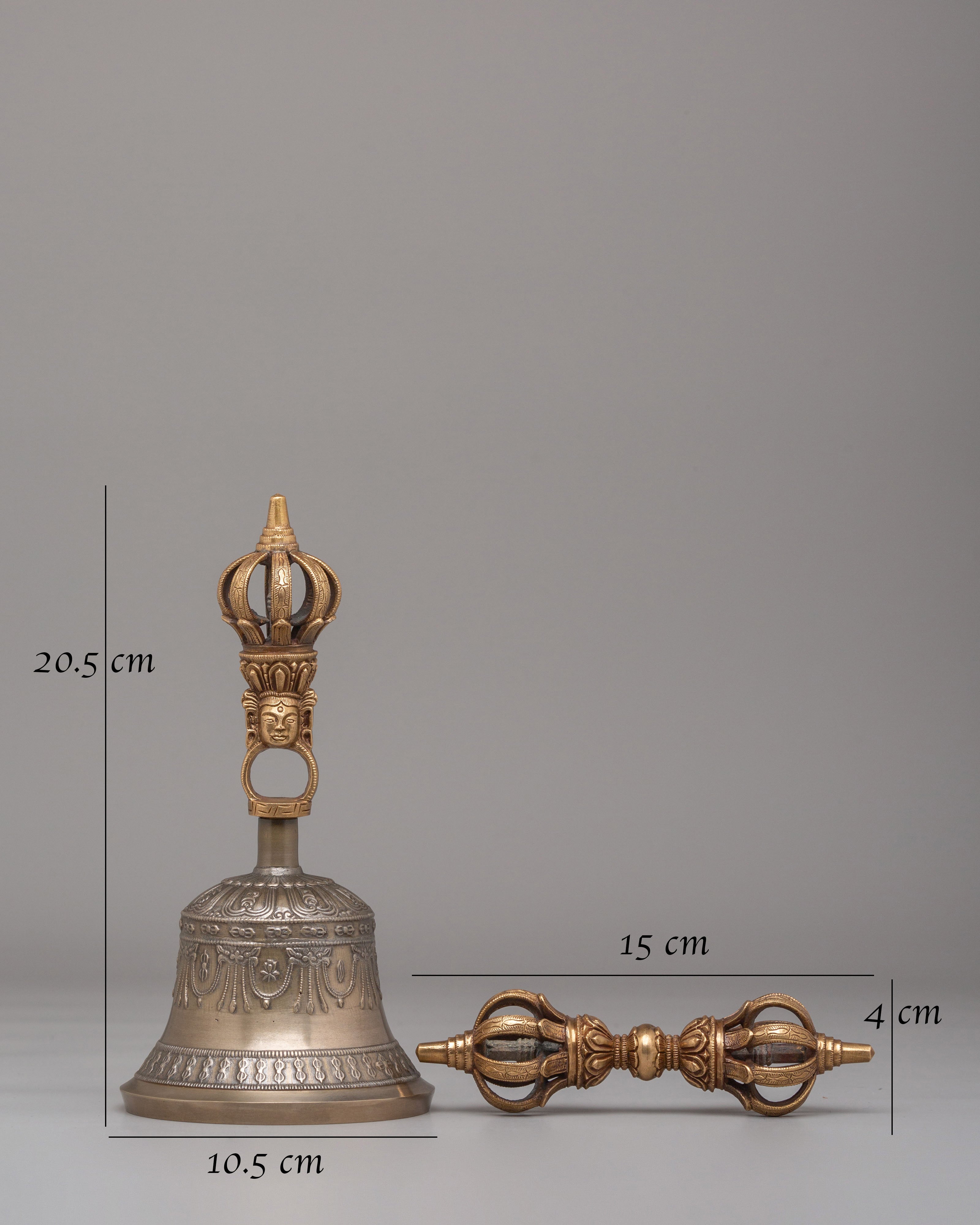 Tibetan Dorje and Bell Ritual Set | Buddhist Altar Tools for Prayer and Spiritual Practice