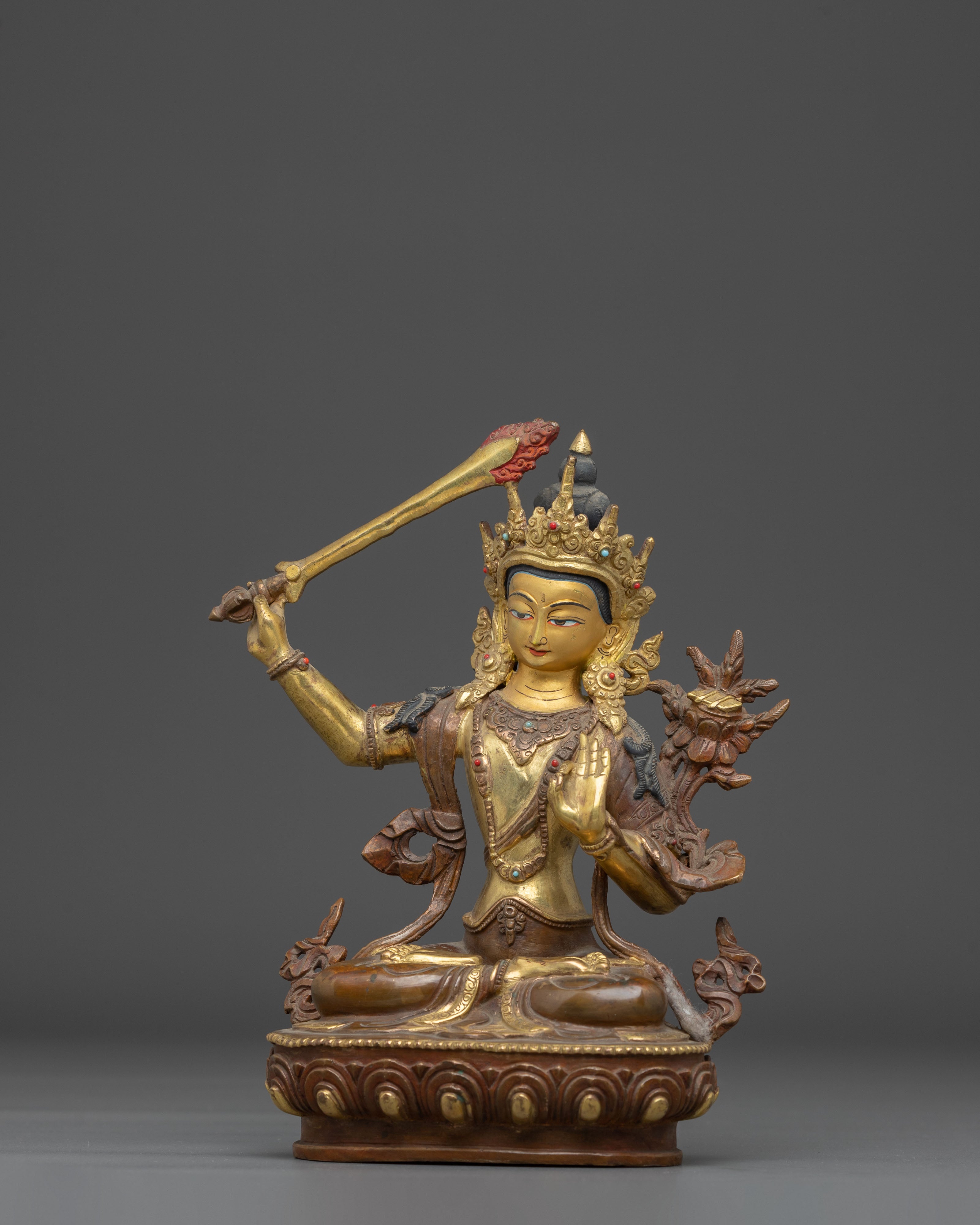 Manjushri With Flaming Sword Statue | A Symbol of Wisdom