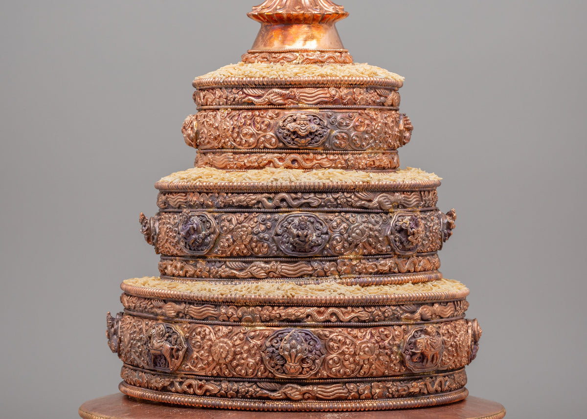 Handcrafted Mandala Offering Set | Tibetan Buddhist Ritual Altar Object