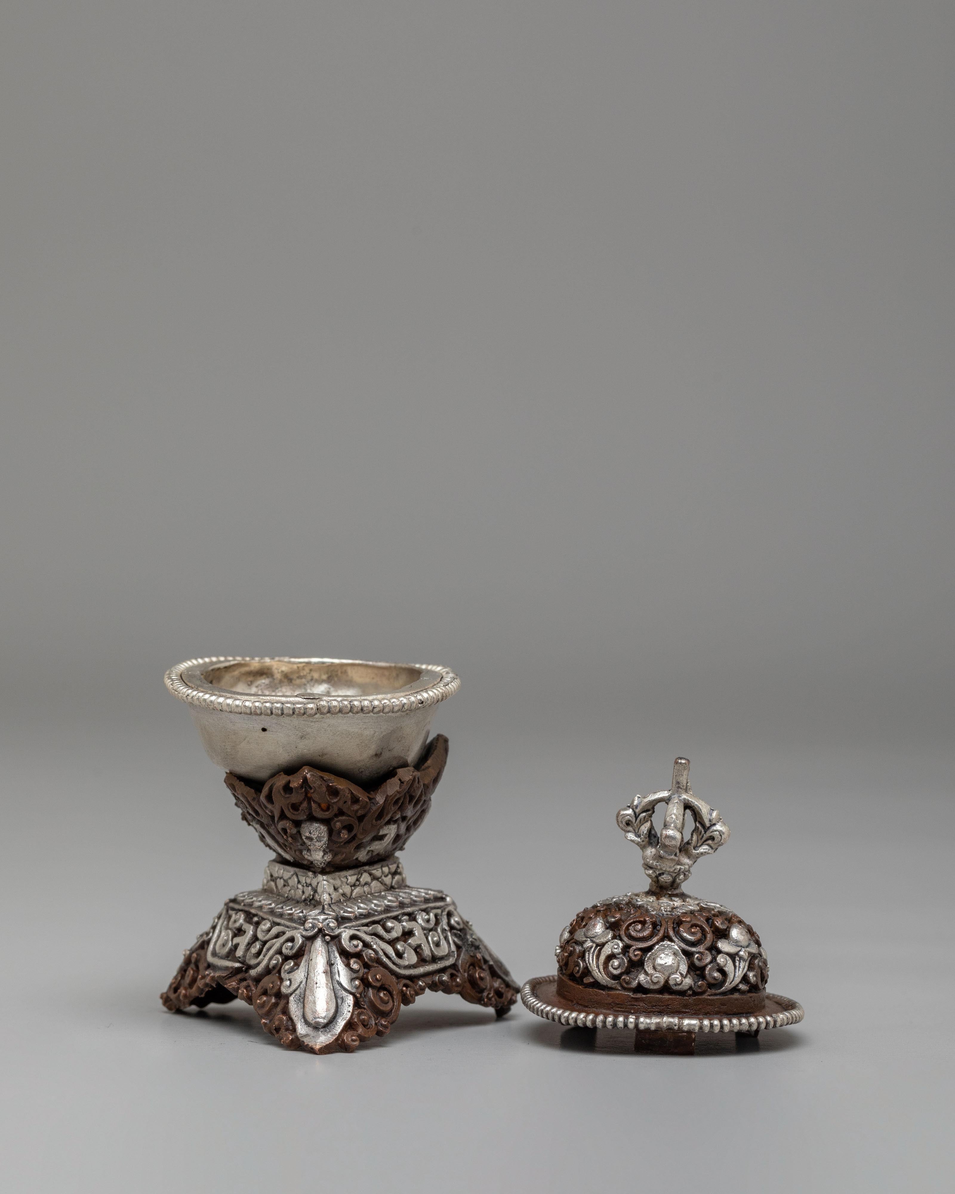 Tibetan Kapala Ritual Set | Sacred Offering Vessel for Tantric Ceremonies