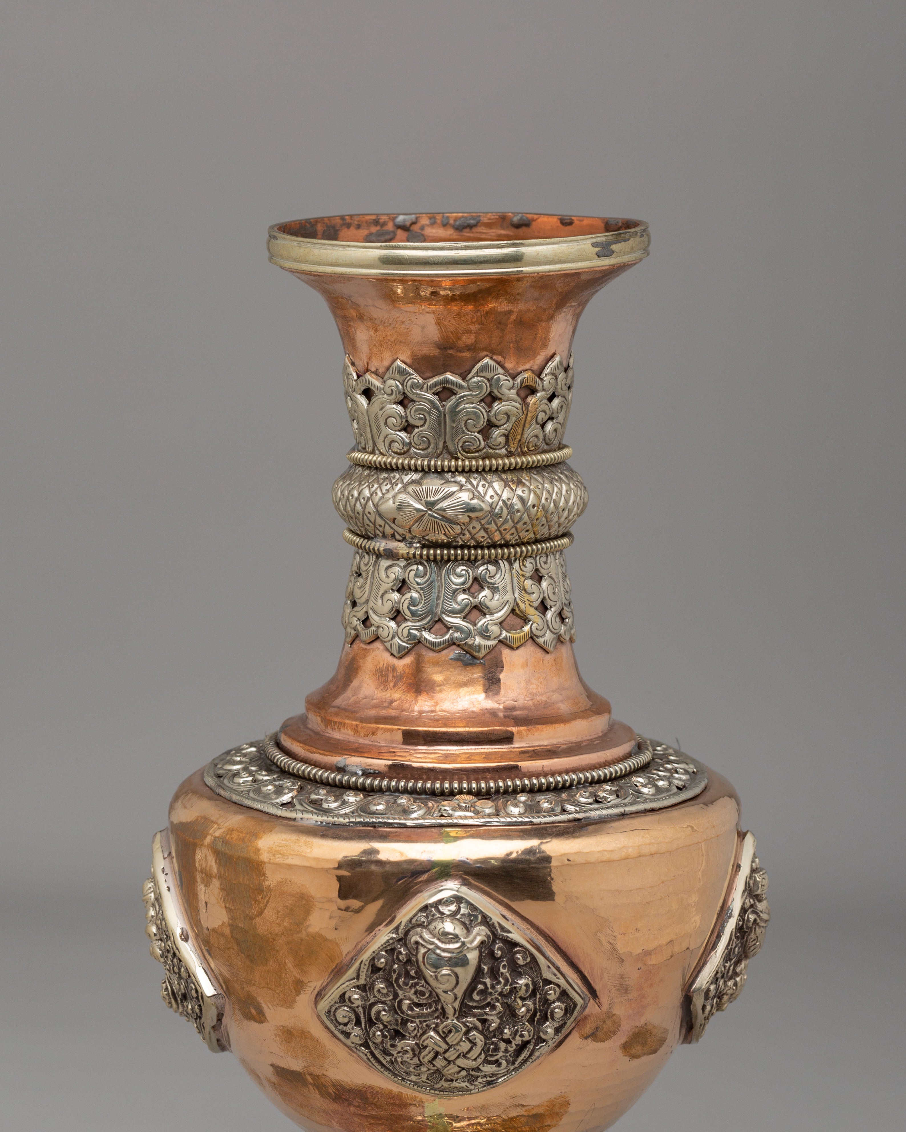 Sacred Flower Vase | Copper Floral Vessel for Altar & Meditation