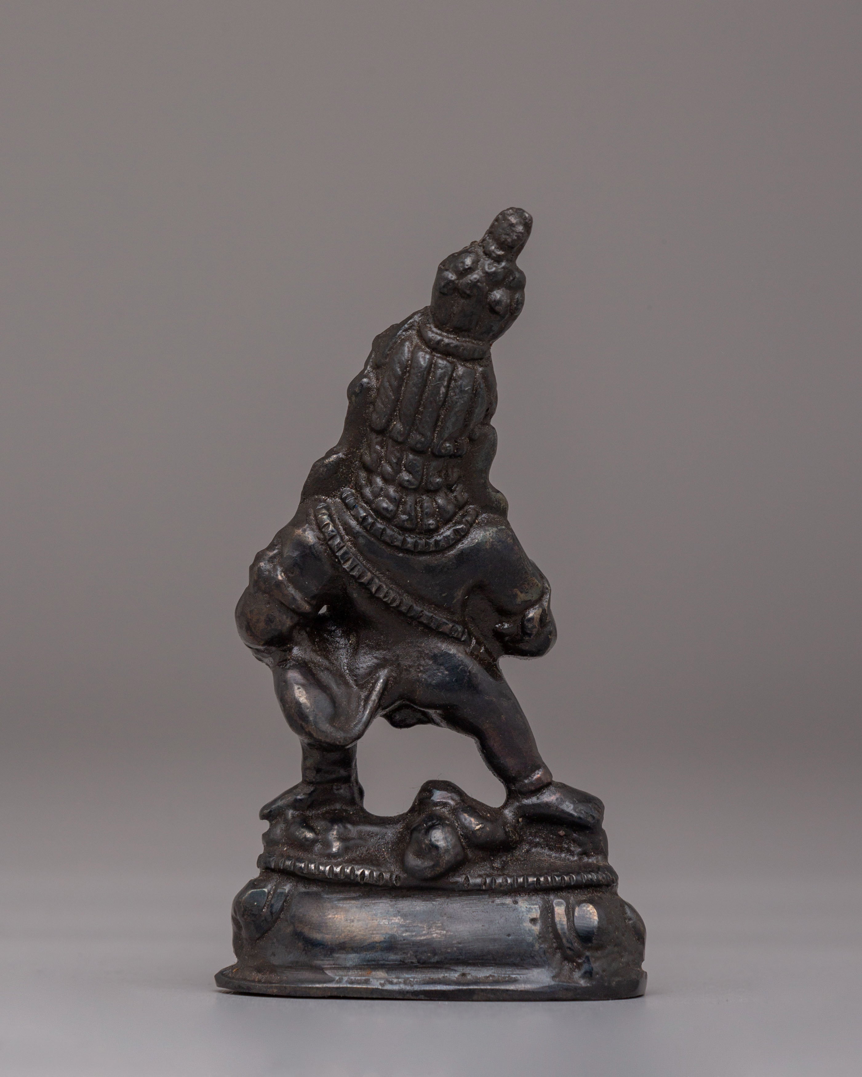 Traditional Black Dzambhala Deity Statue | Handcrafted Iron Sculpture