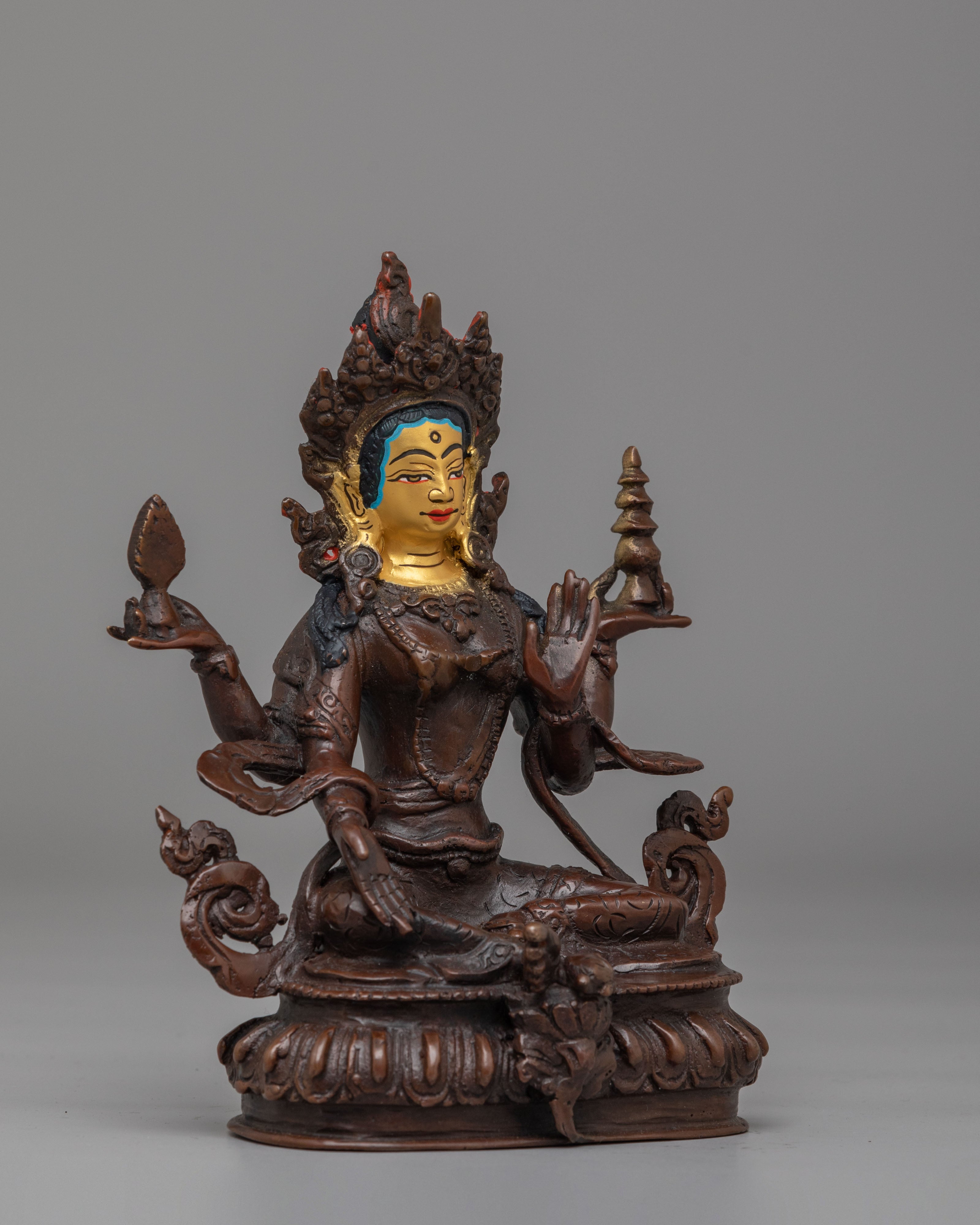 Divine Laxmi Mata Statue | Copper Altar Figurine