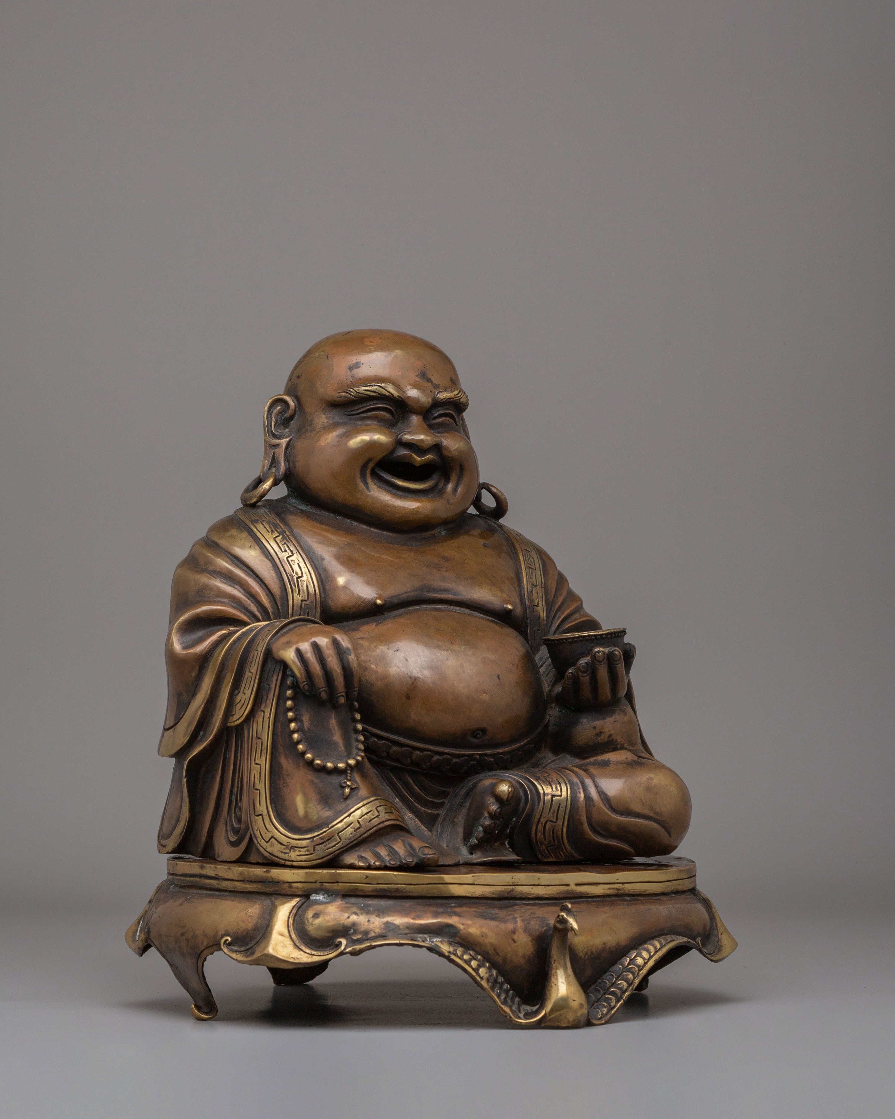 Handcrafted Laughing Buddha Incense Burner | Decorative Incense Burner for Meditation