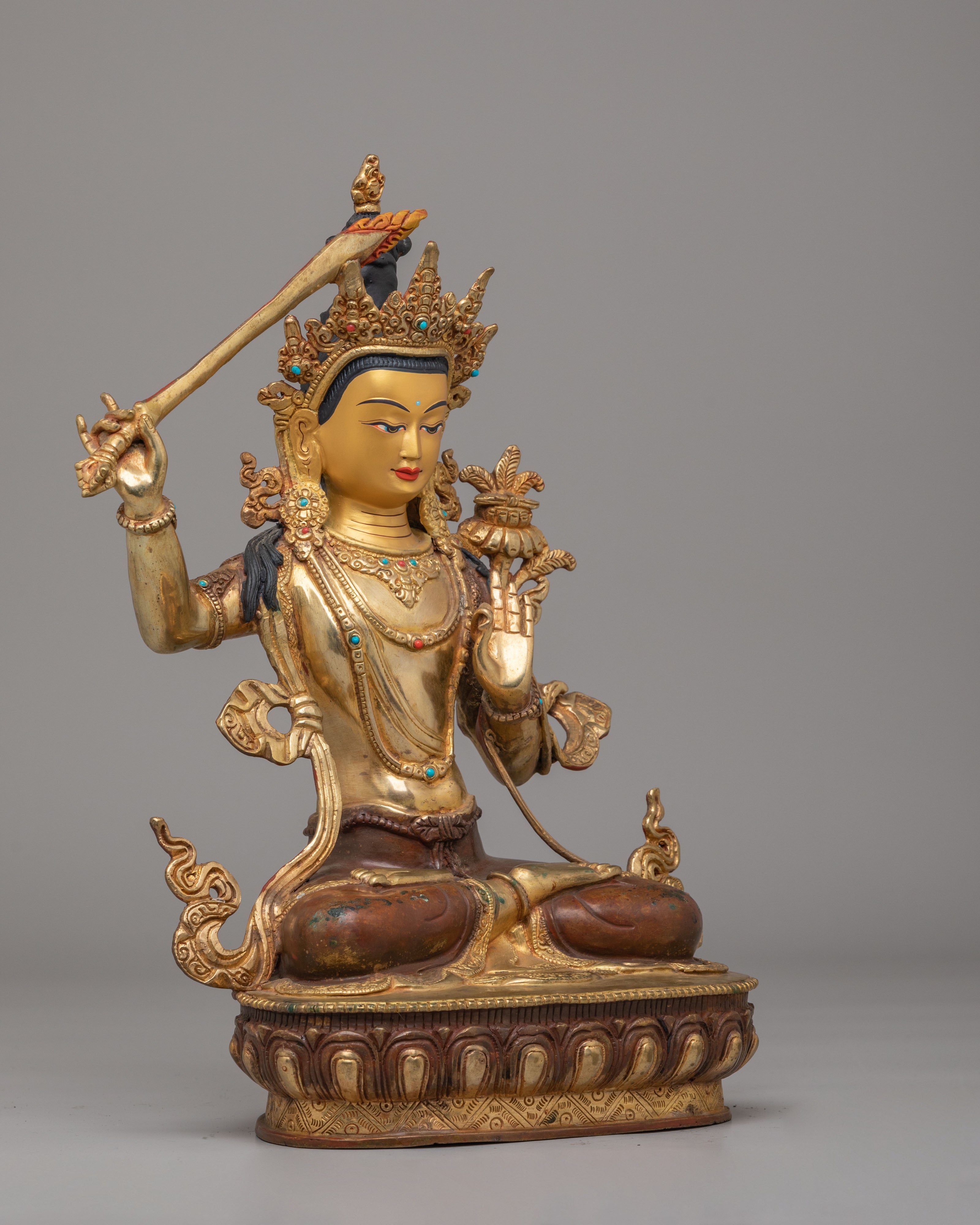 Sword of Wisdom Manjushri Statue | Tibetan Deity of Enlightenment