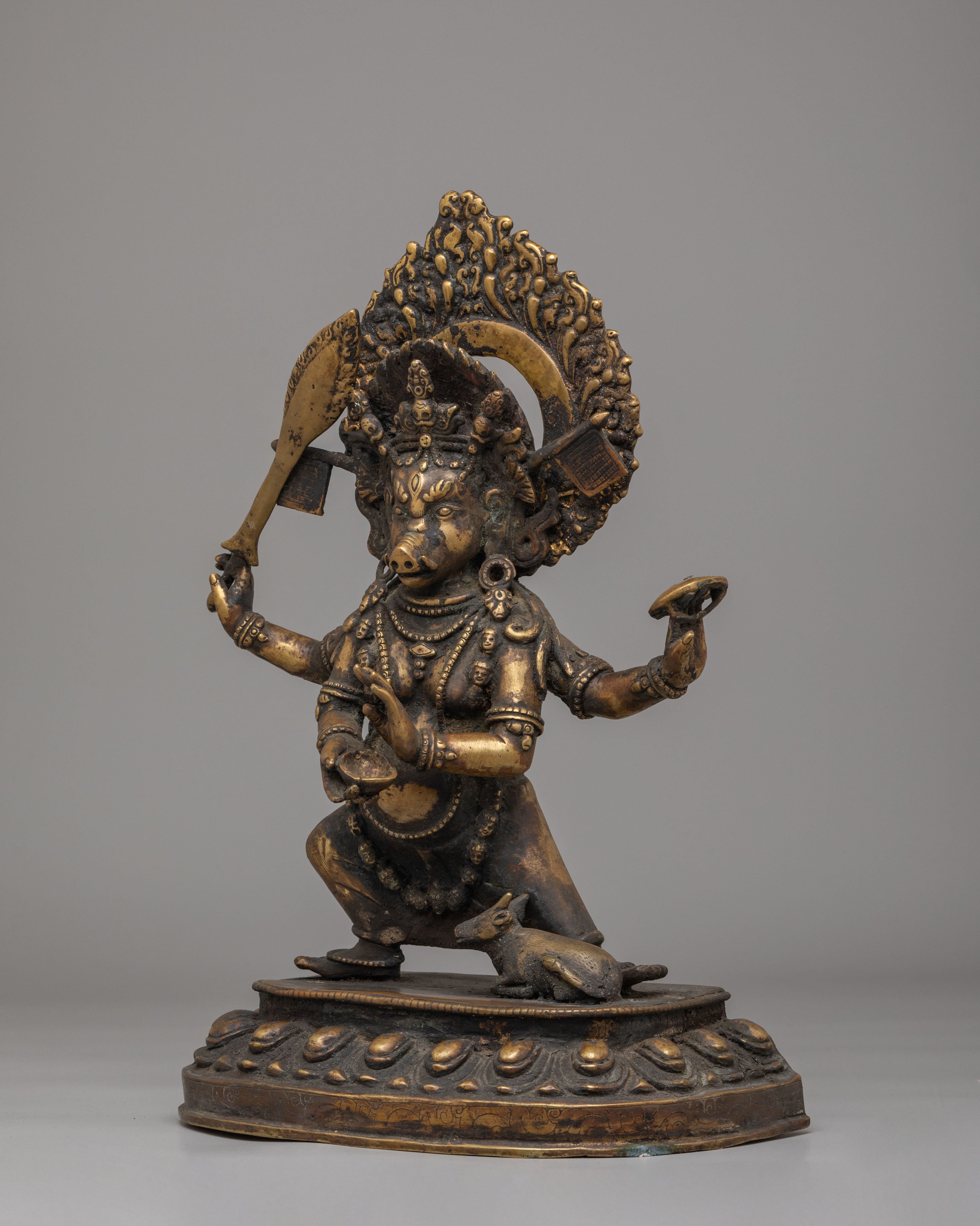 Handmade Goddess Varahi Statue | Brass Altar Figurine