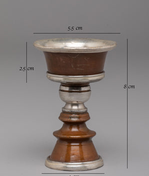 Silver Plated Butter Lamp for Offering | Symbol of Light