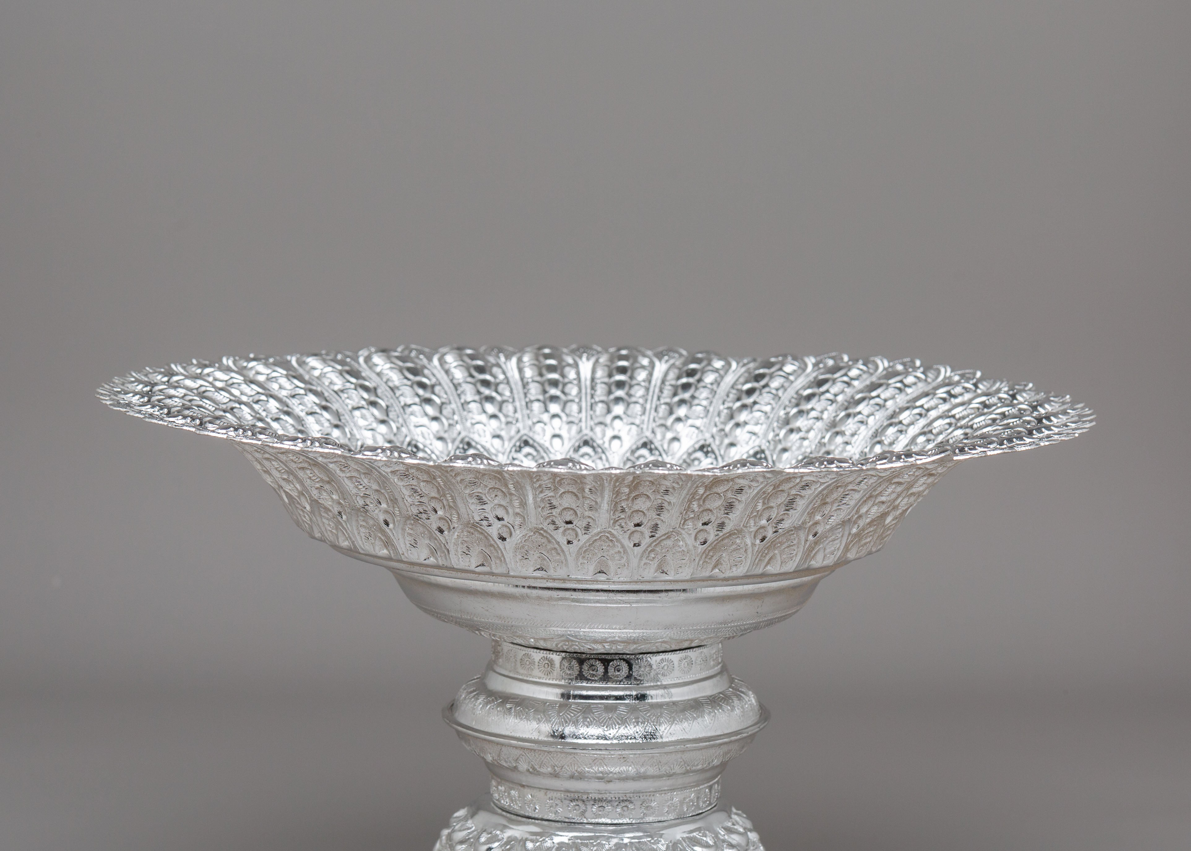 Silver Ritual Tika Thali | Traditional Altar Plate for Meditation