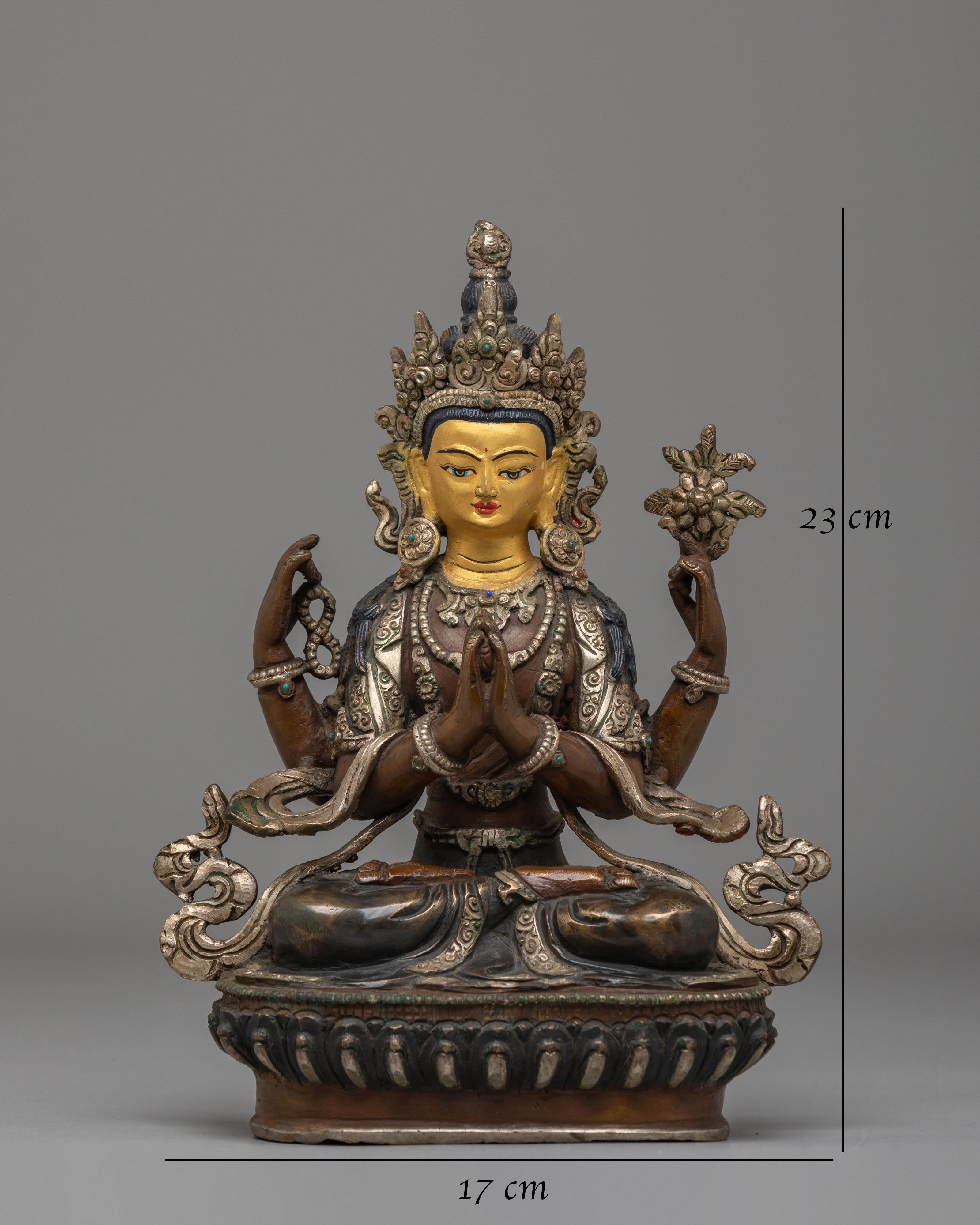 Sacred Tibetan Chenrezig Compassion Statue | Buddhist Compassion Bodhisattva