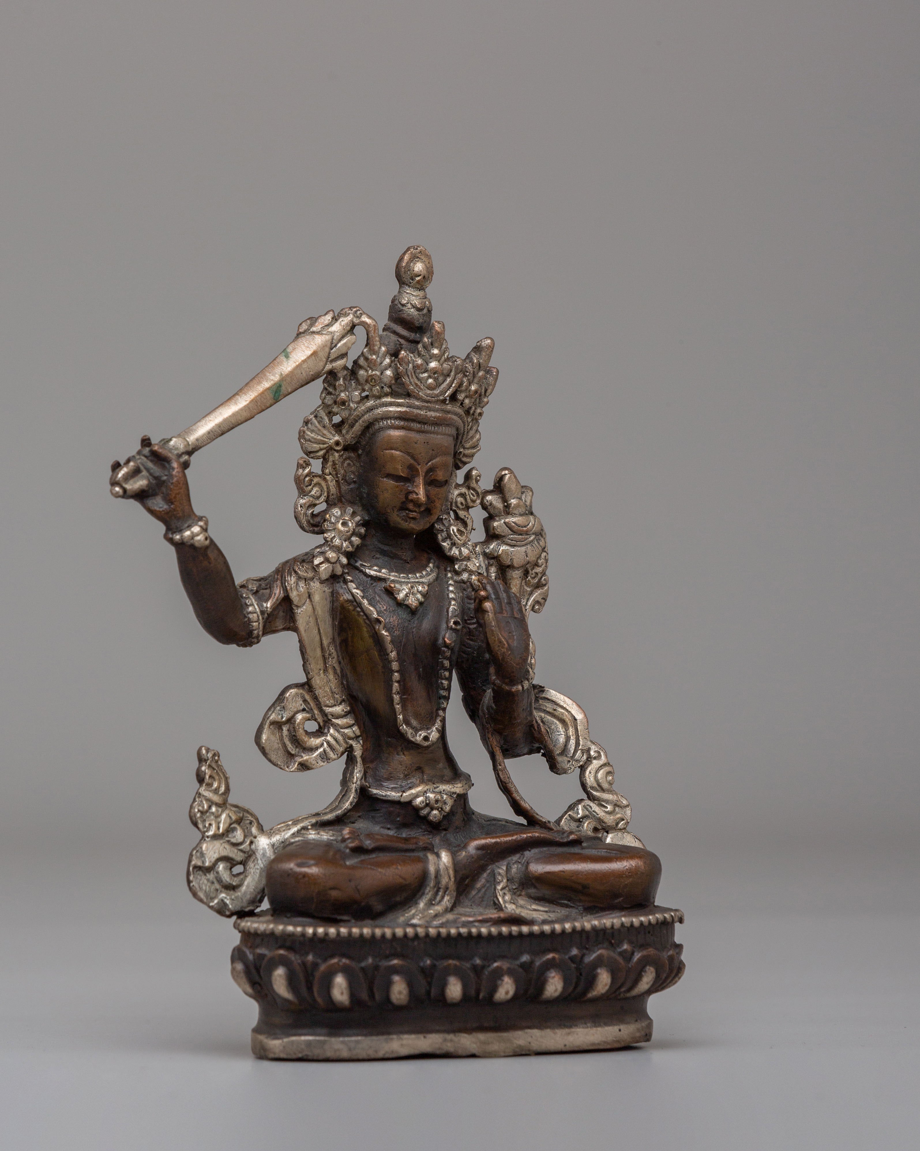 Spiritual Manjushri Bodhisattva Sculpture | Wisdom Deity Statue