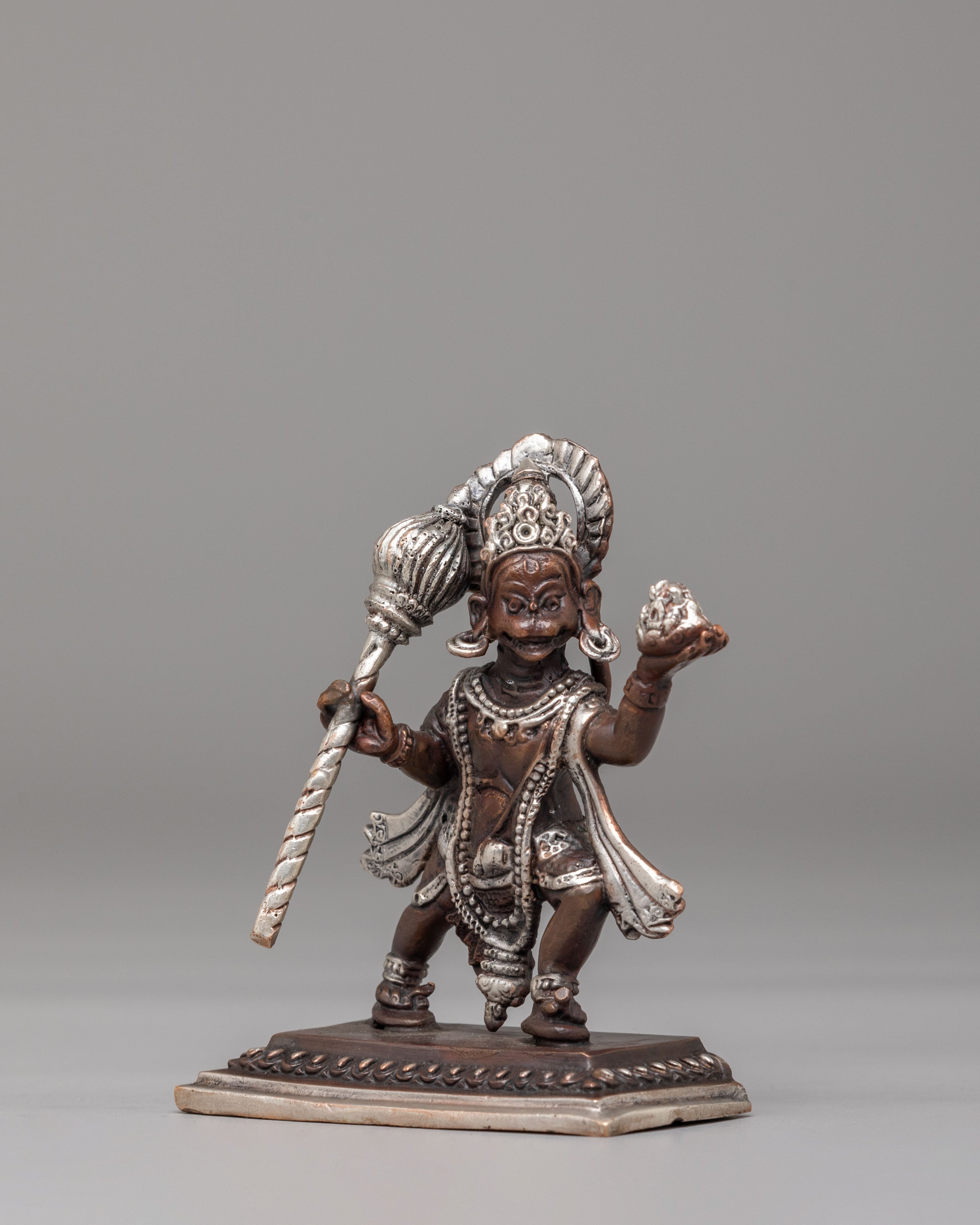 Handcrafted Hanuman Statue | Copper Body with Silver Plating