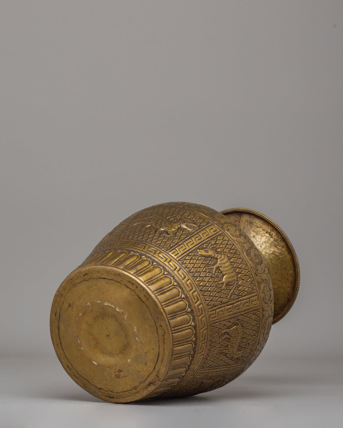 Decorative Himalayan Vase | Handcrafted Brass Tibetan Vessel