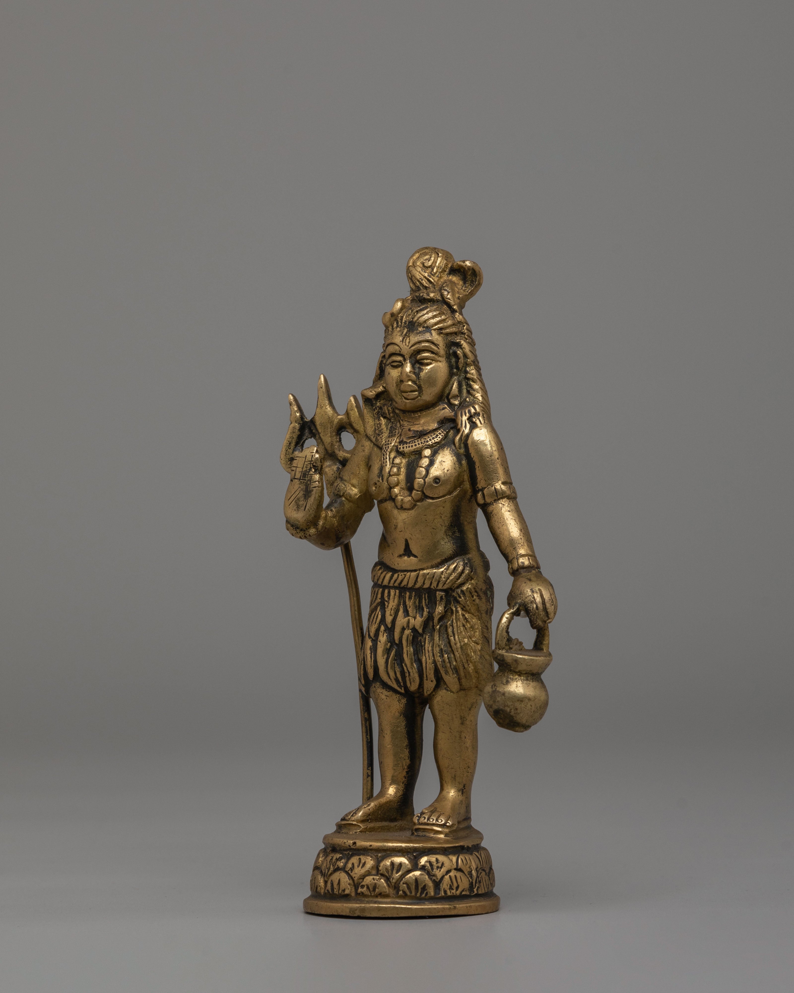 Sacred Shiva Statue | Handcrafted Brass Hindu Deity Sculpture