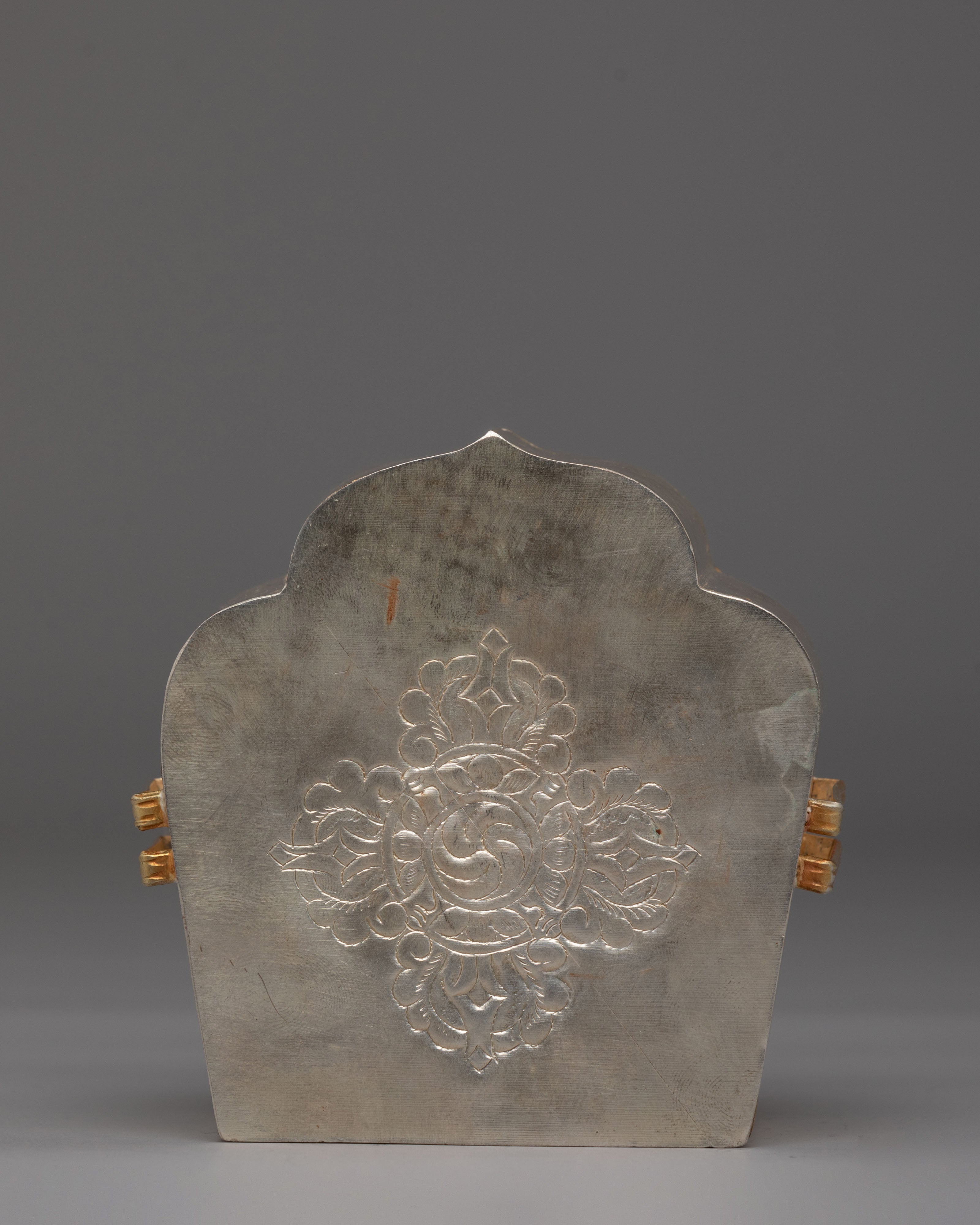 Traditional Altar Ghau Box | Tibetan Prayer Shrine with Dragon Design