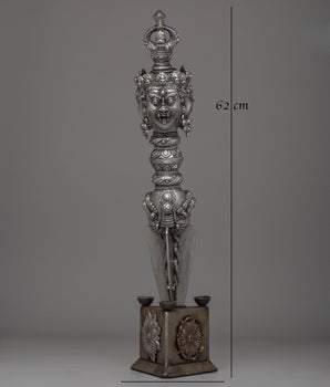 Iron Phurba for Buddhist Ceremonies |Tibetan Ritual Tool with Acrylic Color