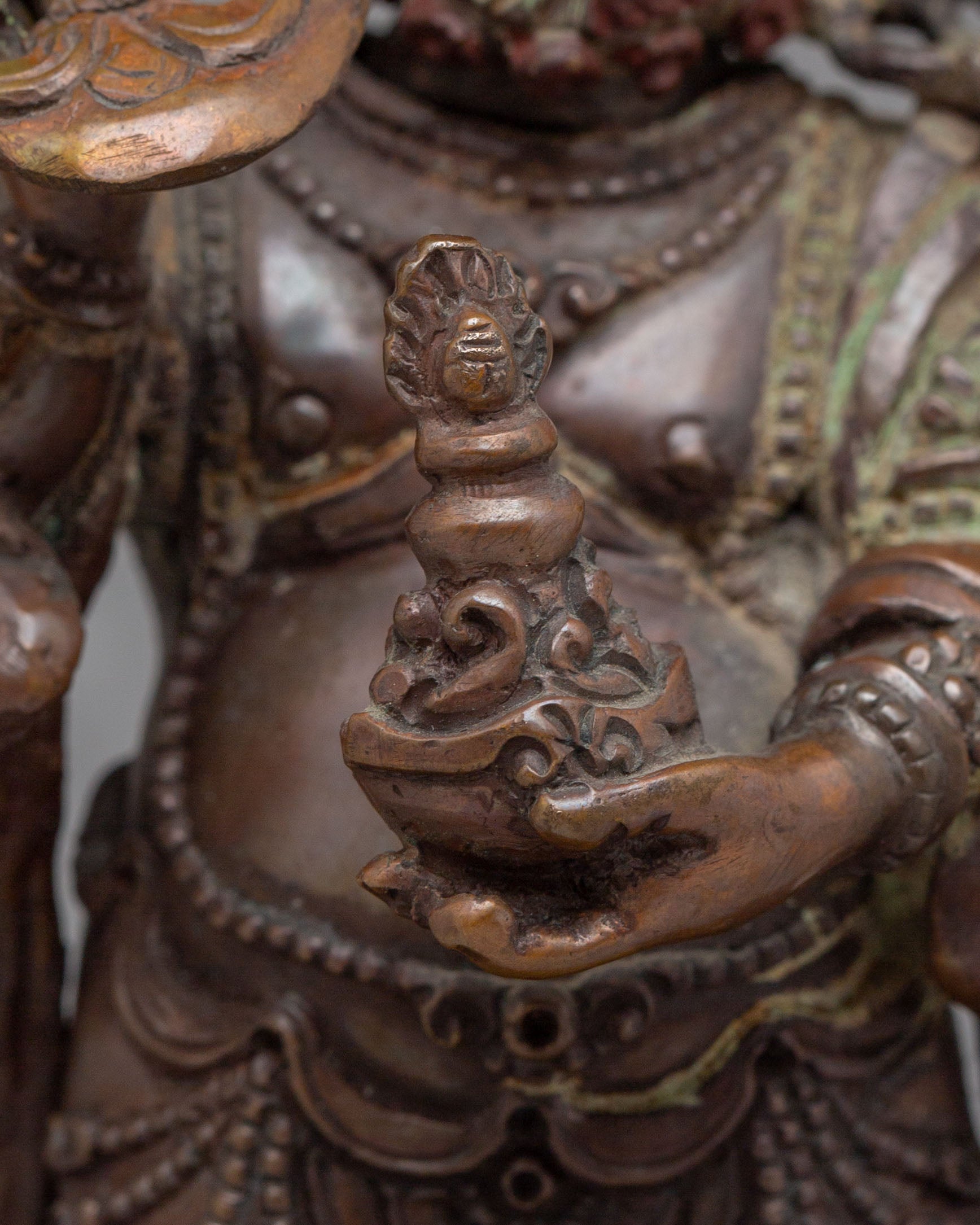 Traditional White Mahakala Statue | Himalayan Handmade Art