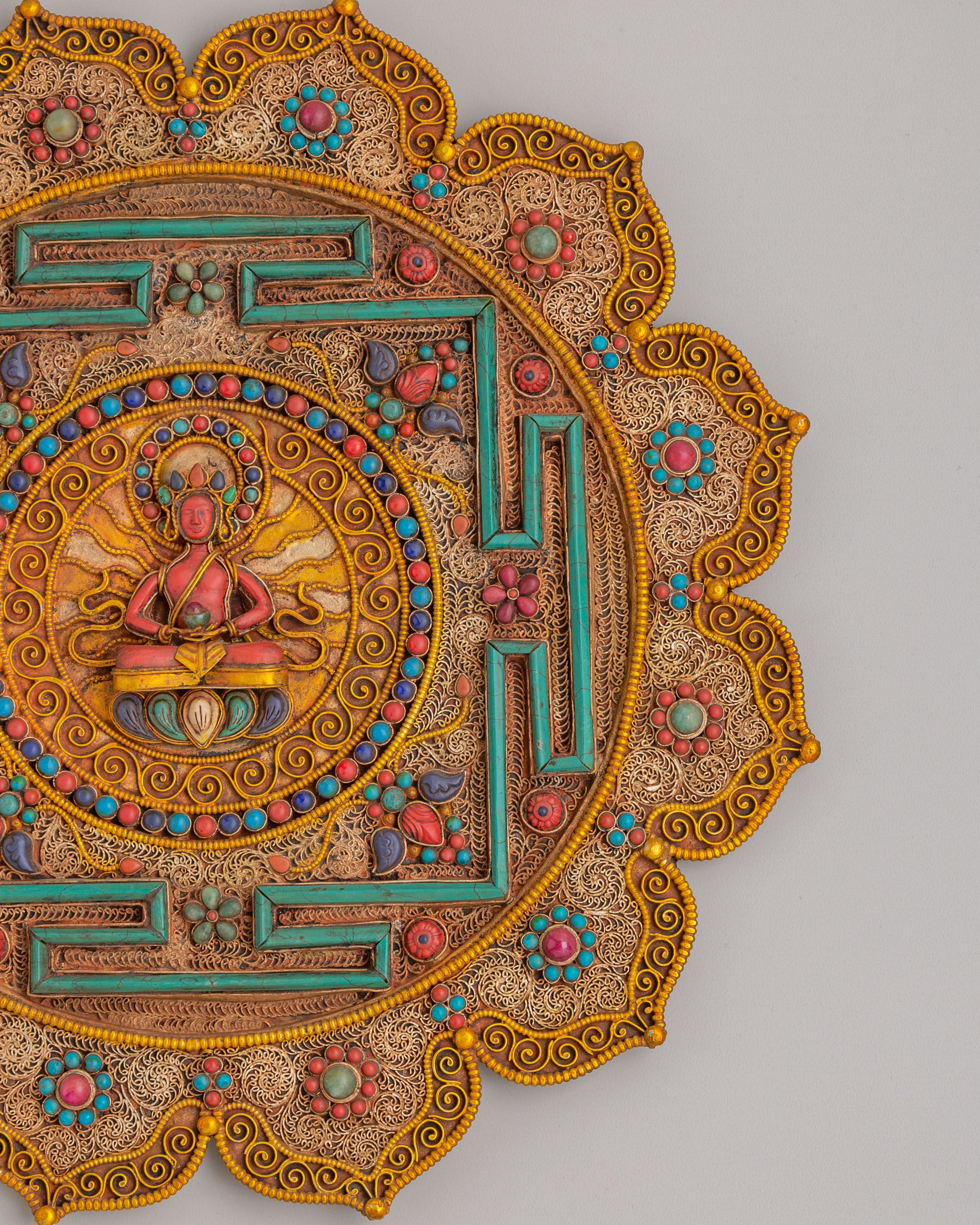 Amitayus Mandala Wall Hanging | Tibetan Long Life Deity Wall Hanging