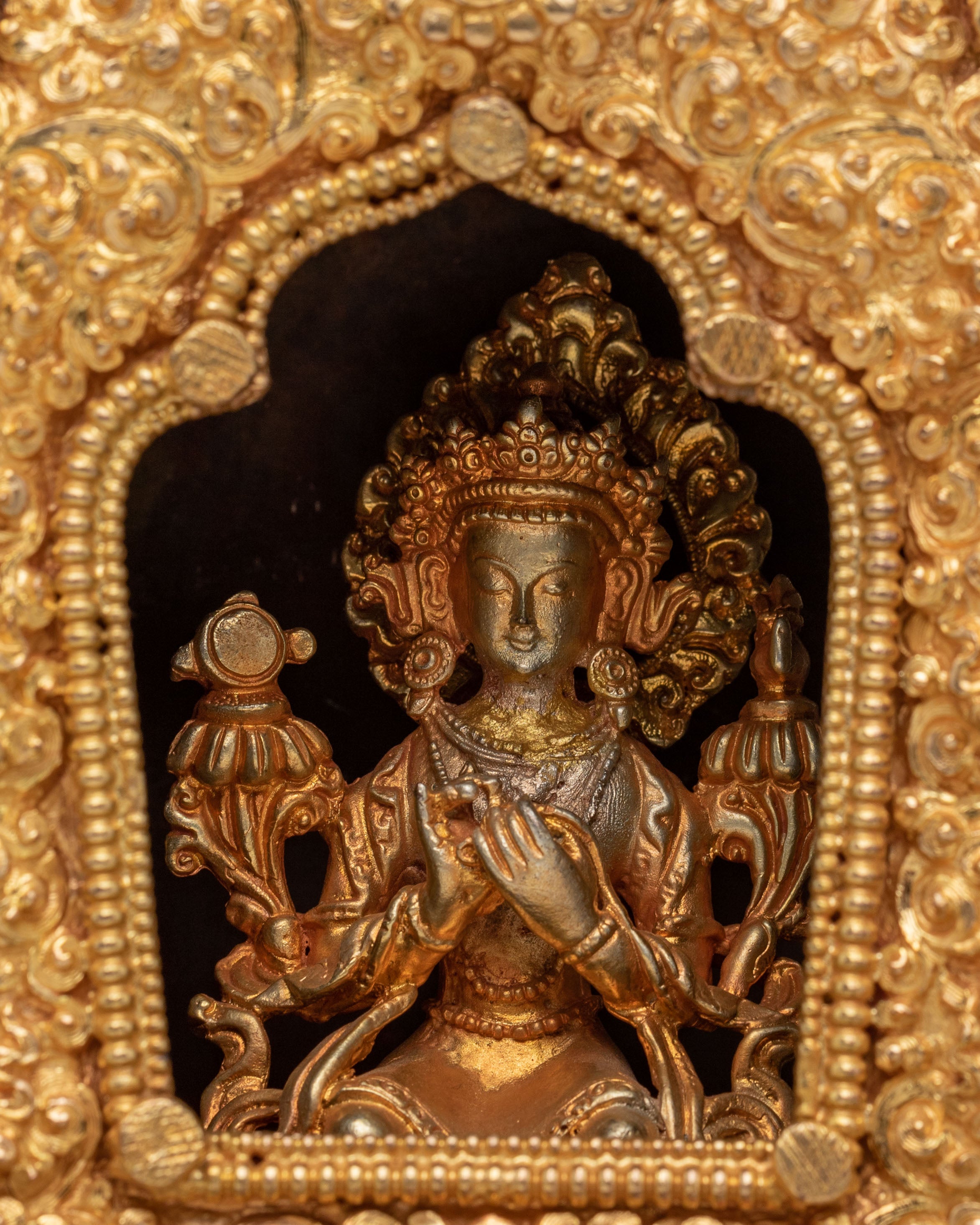 Spiritual Altar Ghau Box | Tibetan Copper Shrine