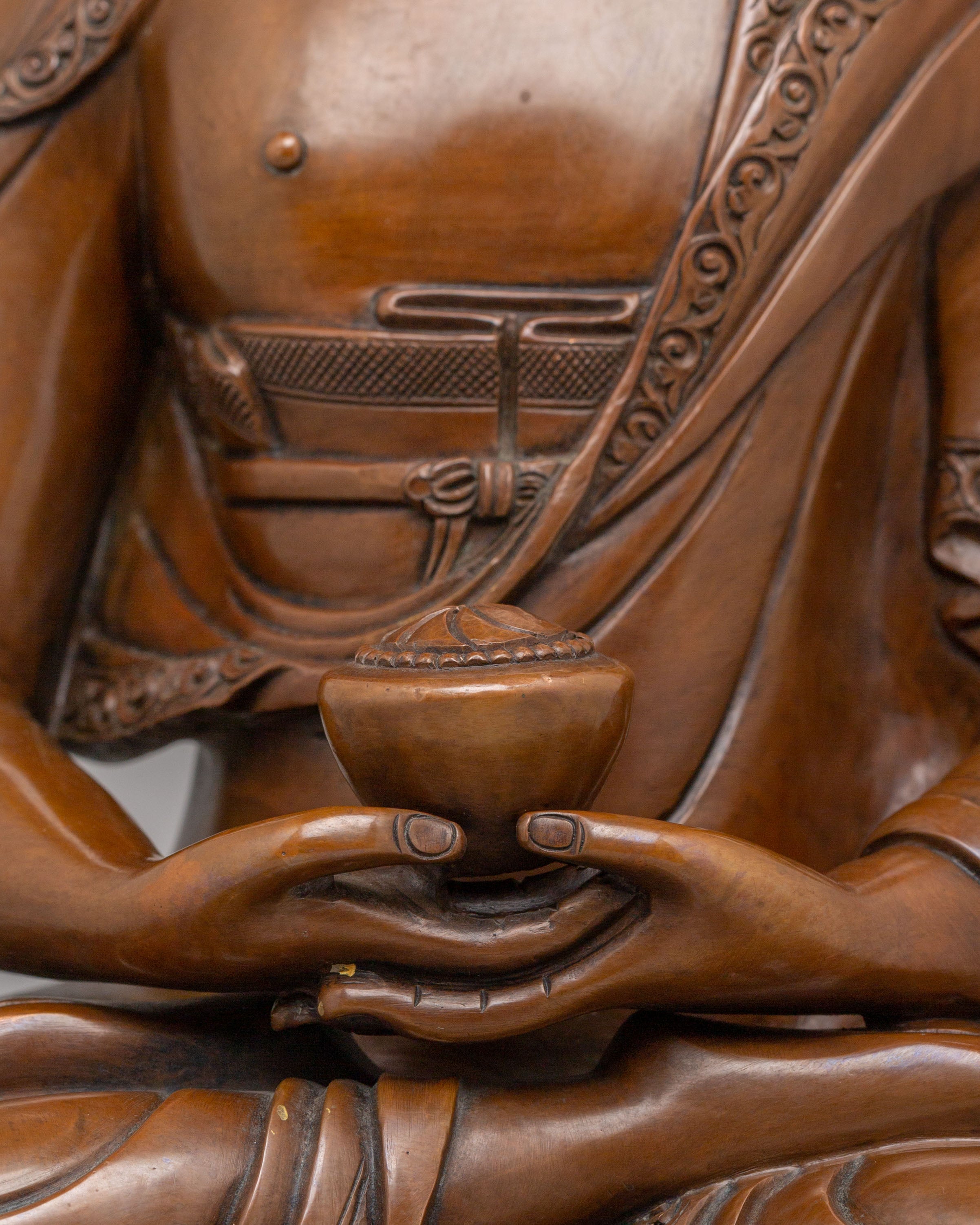 Tibetan Amitabha Sculpture for Wisdom | Handmade Buddha Statue for Meditation