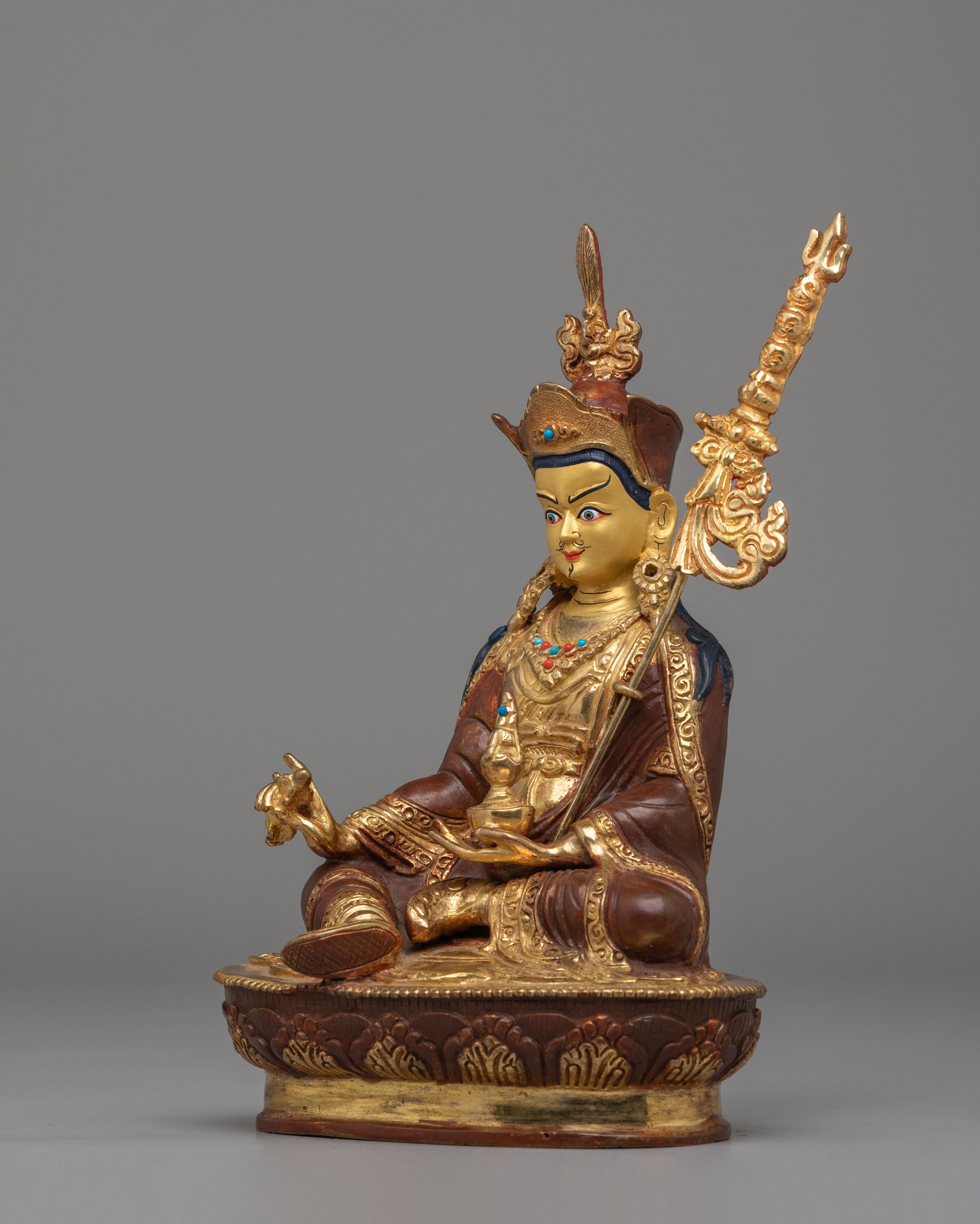 Buddhist Guru Rinpoche Statue | Spiritual Decor for Meditation & Rituals