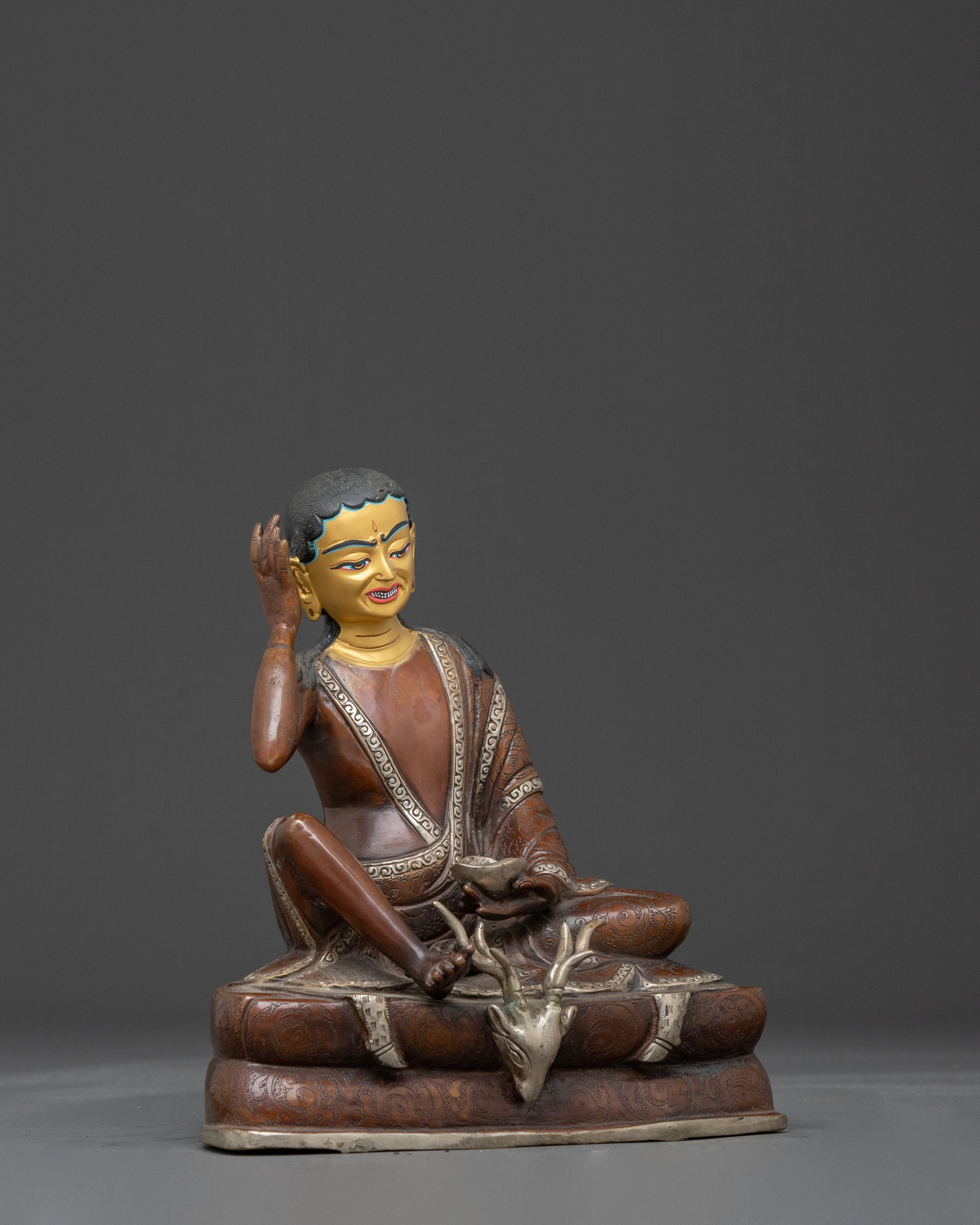 Tibetan Handmade Figurine of Milarepa | Himalayan Yogi, and Spiritual Master