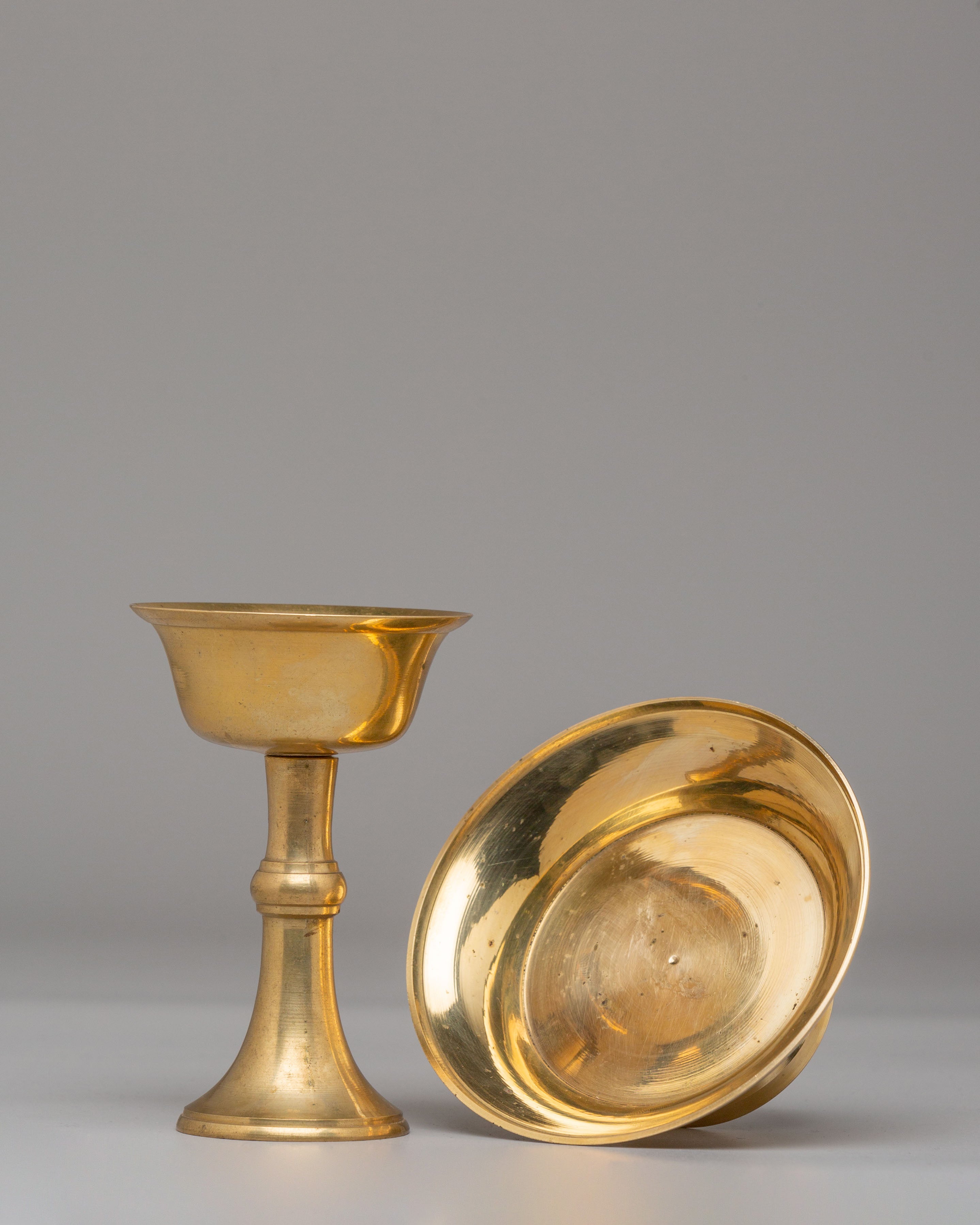Buddhist Ritual Serkyem Vessel Set | Tibetan Brass Offering Set
