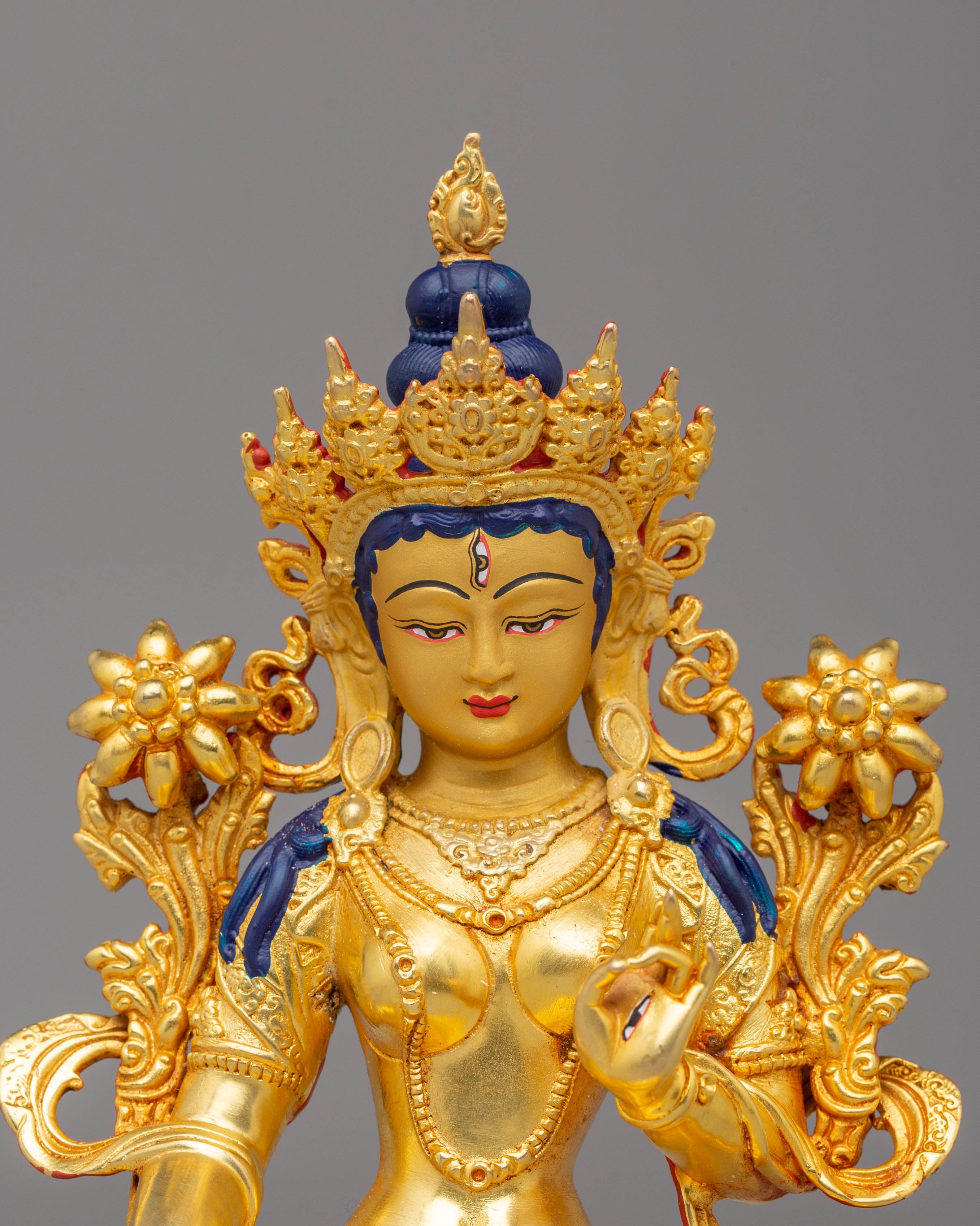 Handmade White Tara Statue | Tibetan Goddess of Compassion and Long Life