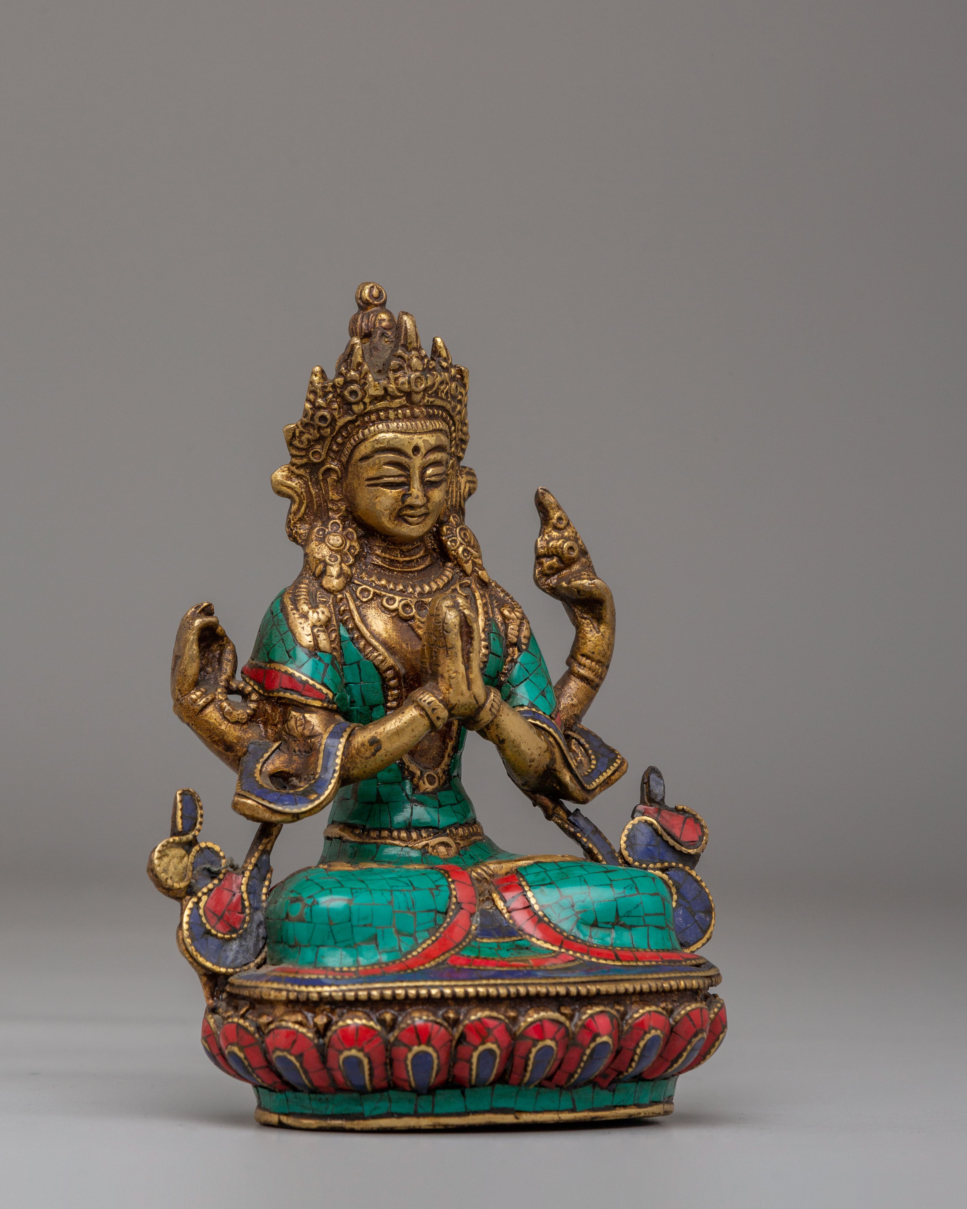 Handmade Chenrezig Bodhisattva Statue | Tibetan Avalokiteshvara Sculpture