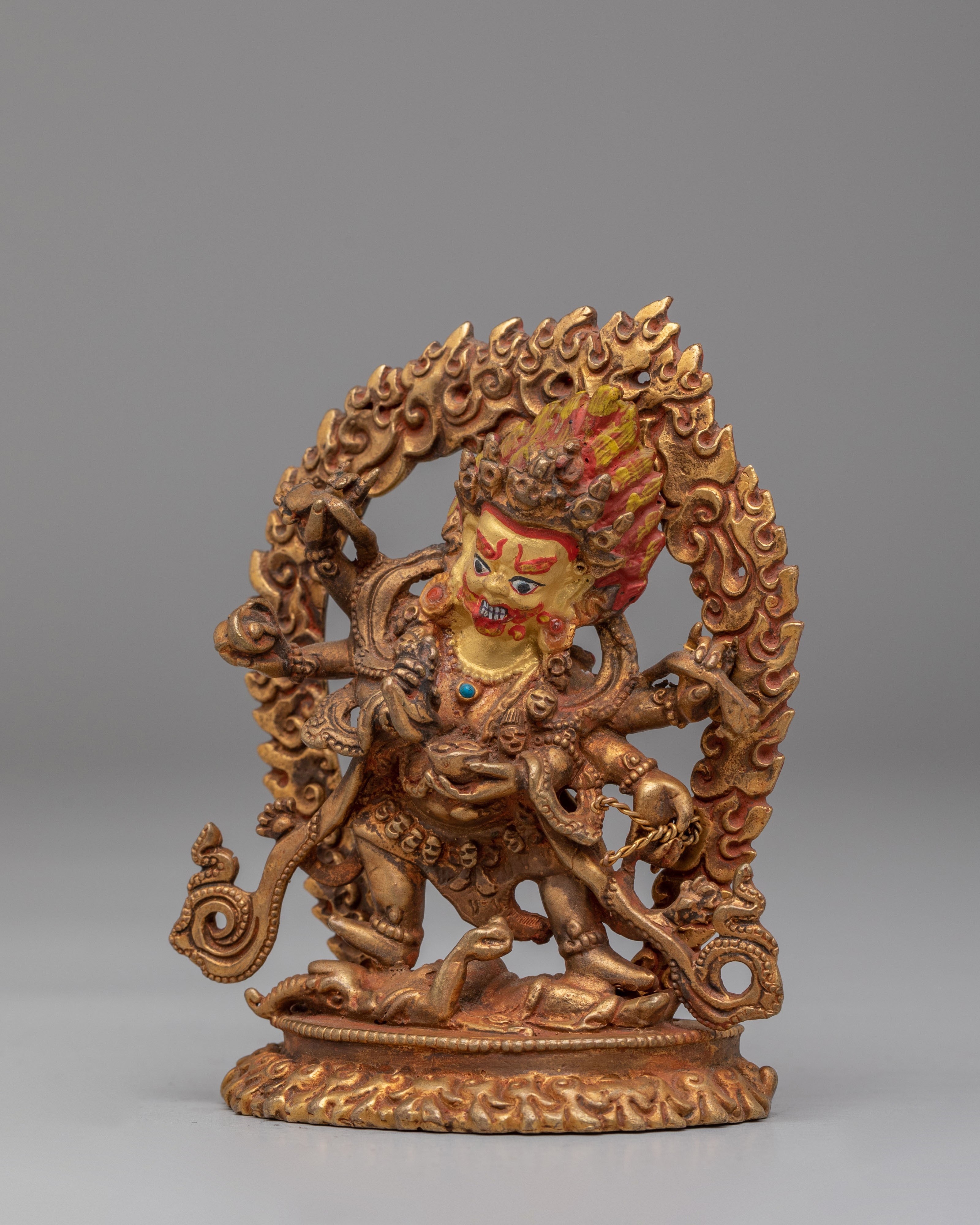 Six-Armed Mahakala Statue for Protection