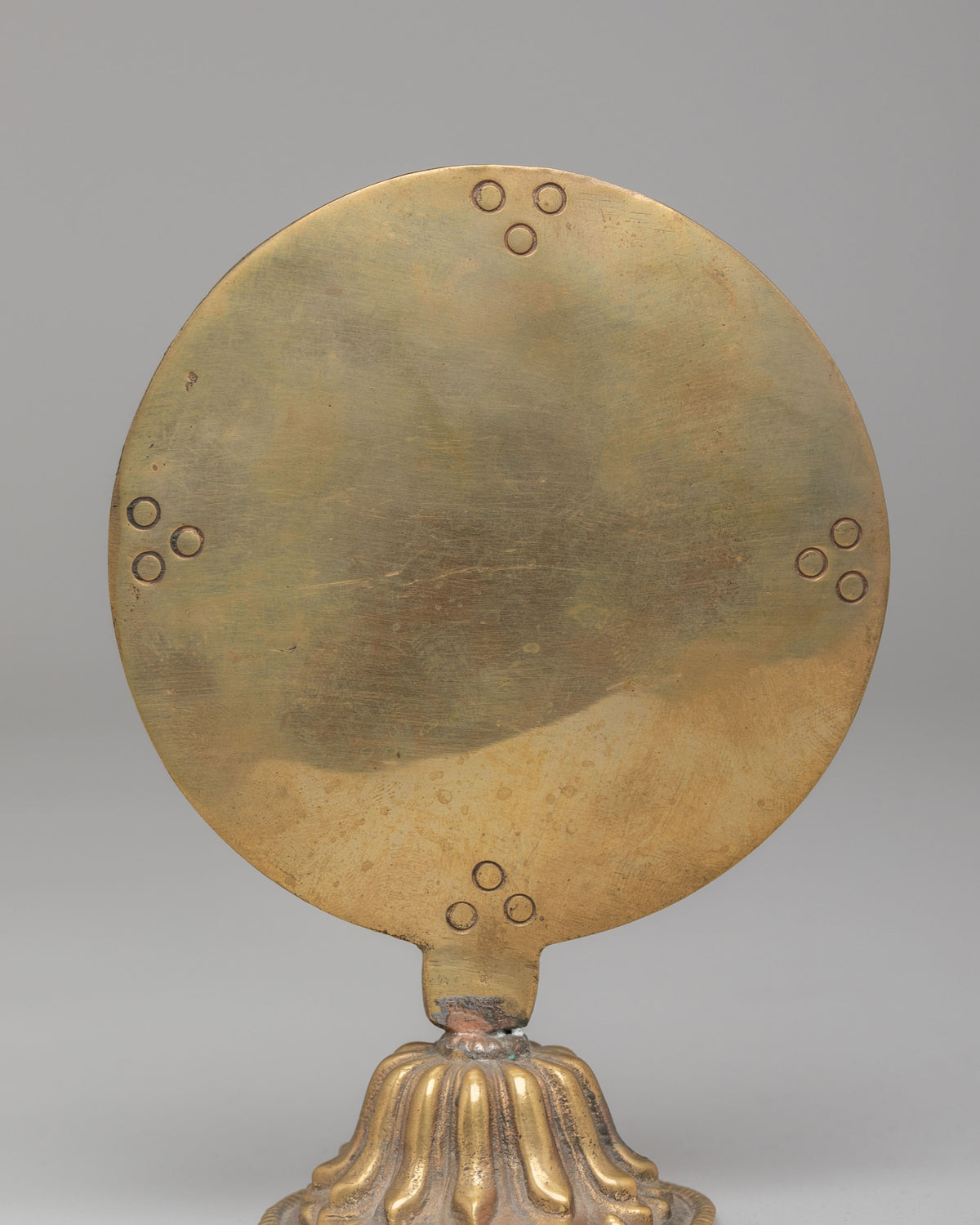 Tibetan Mirror Decor | Brass Buddhist Altar Piece