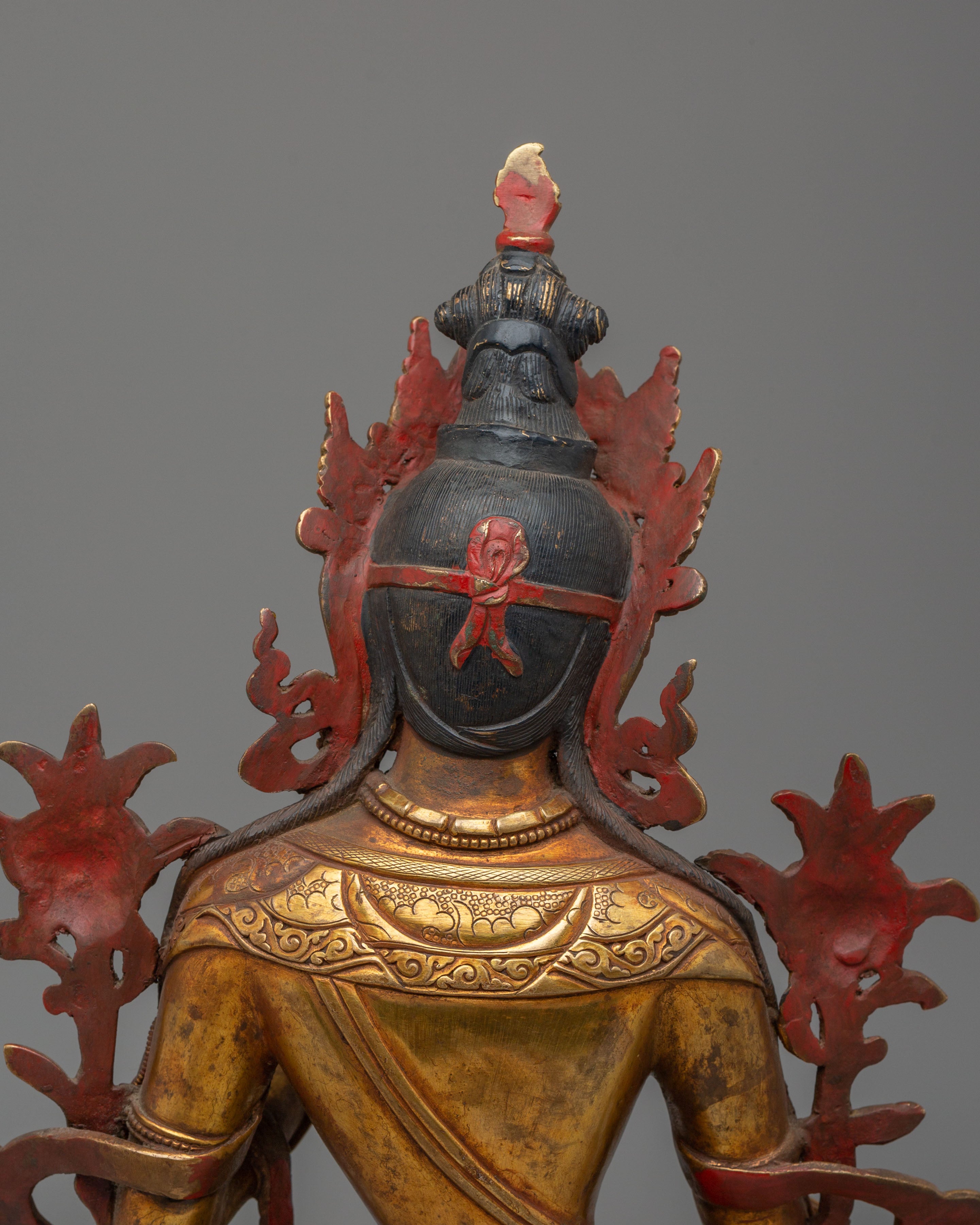 Spiritual Green Tara Decor Statue | Handcrafted Gemstone Figurine for Meditation