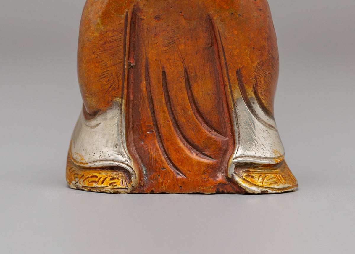 Machine Made Laughing Buddha Statue | Oxidized Copper Buddhist Art