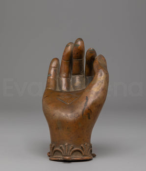 Copper Buddha Hand Sculpture - Bhumisparsha Mudra