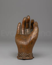 Copper Buddha Hand Sculpture - Bhumisparsha Mudra