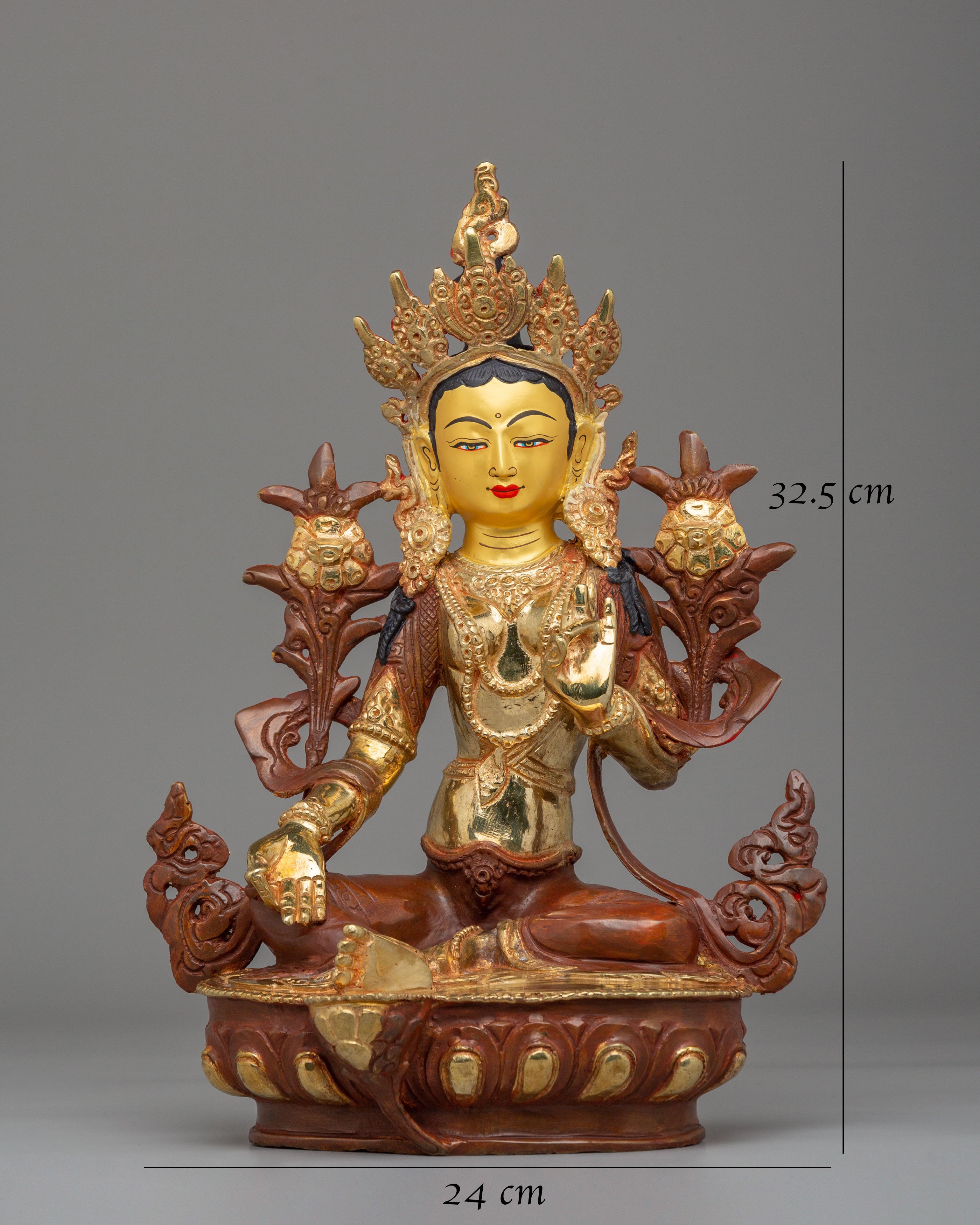 Tibetan Green Tara Goddess Statue | Spiritual Home Decor