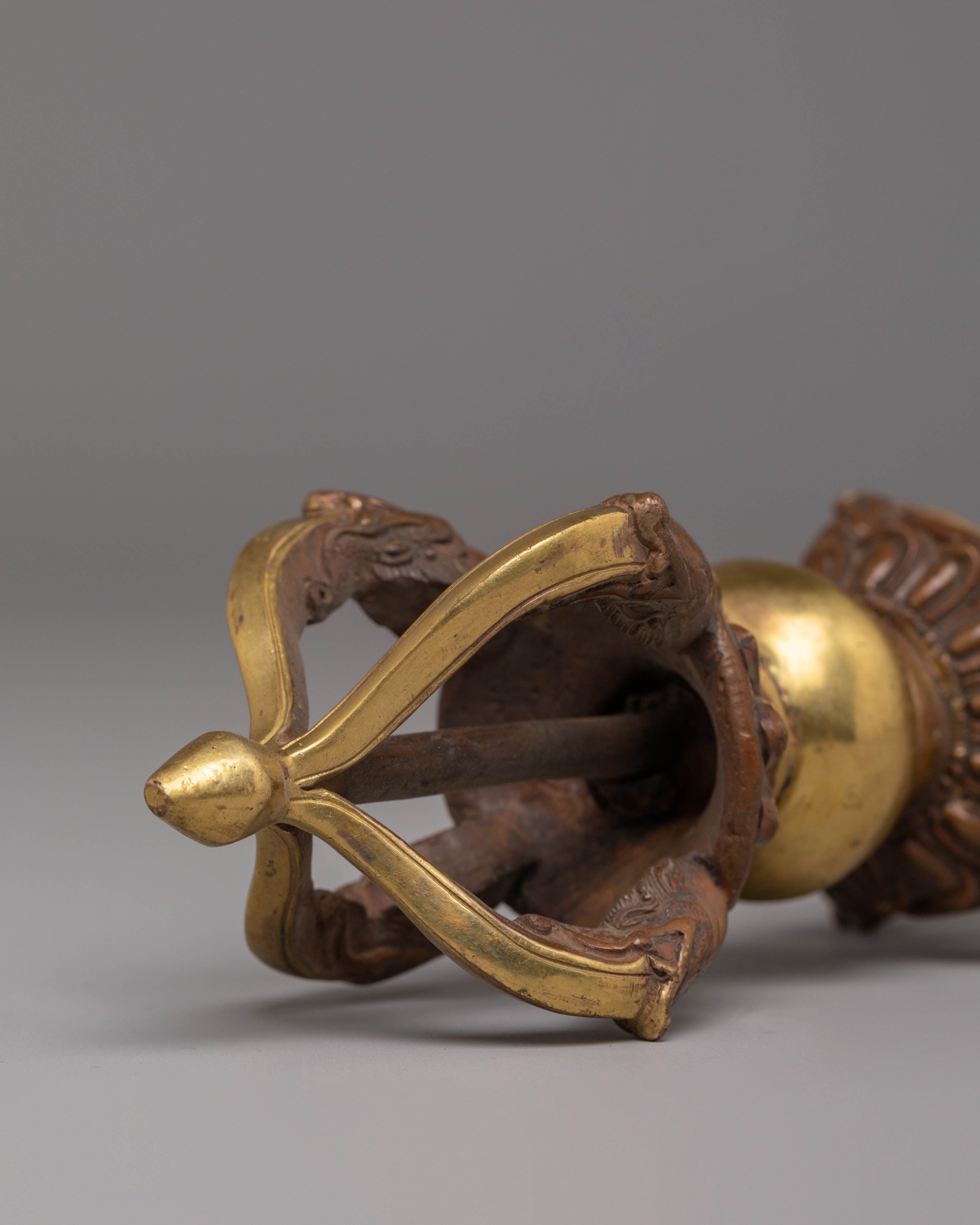 Fire Gold Vajra for Ritual Use | Tibetan Buddhist Ritual Tool for Altar