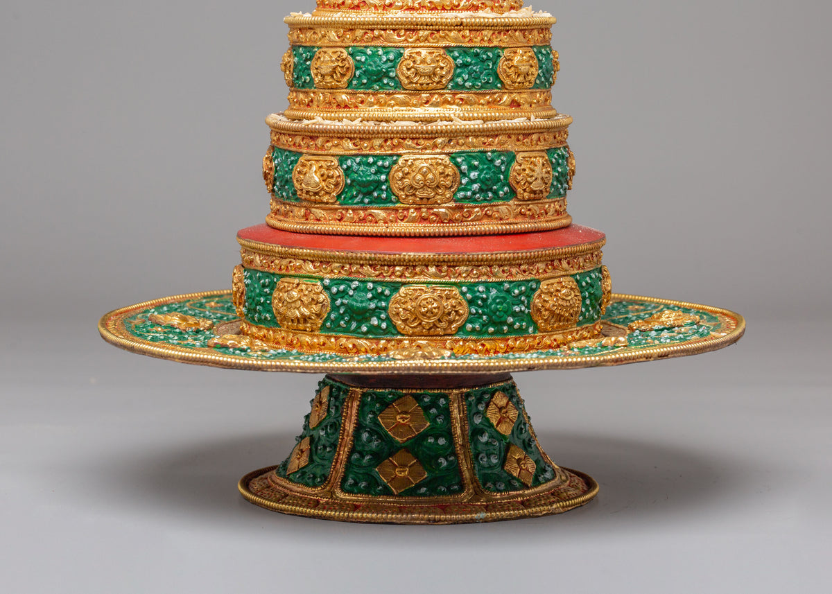 Buddhist Altar Mandala Offering Set | Gold Plated Ritual Artwork