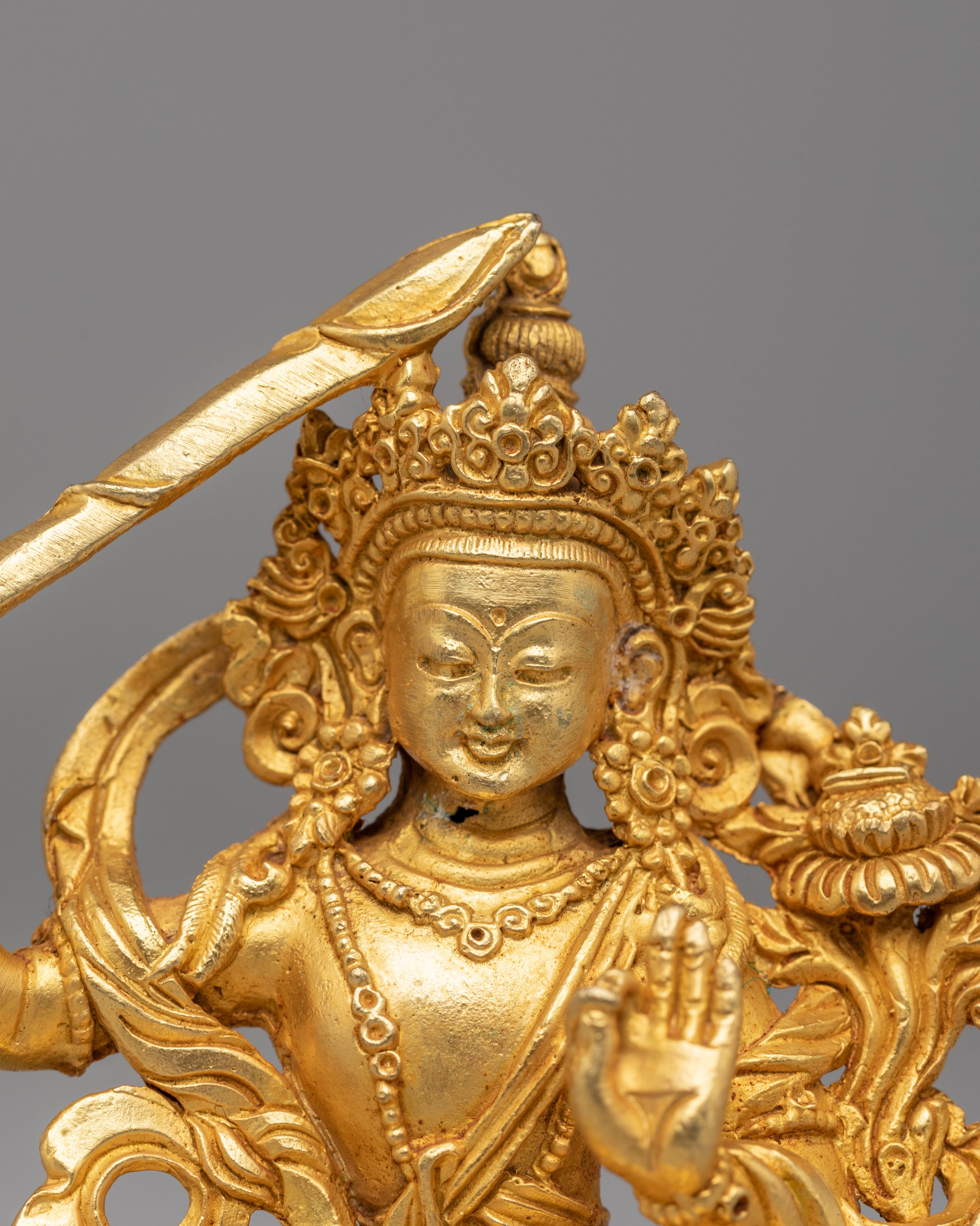 Himalayan Buddhist Wisdom Deity Statue | Manjushri Decor