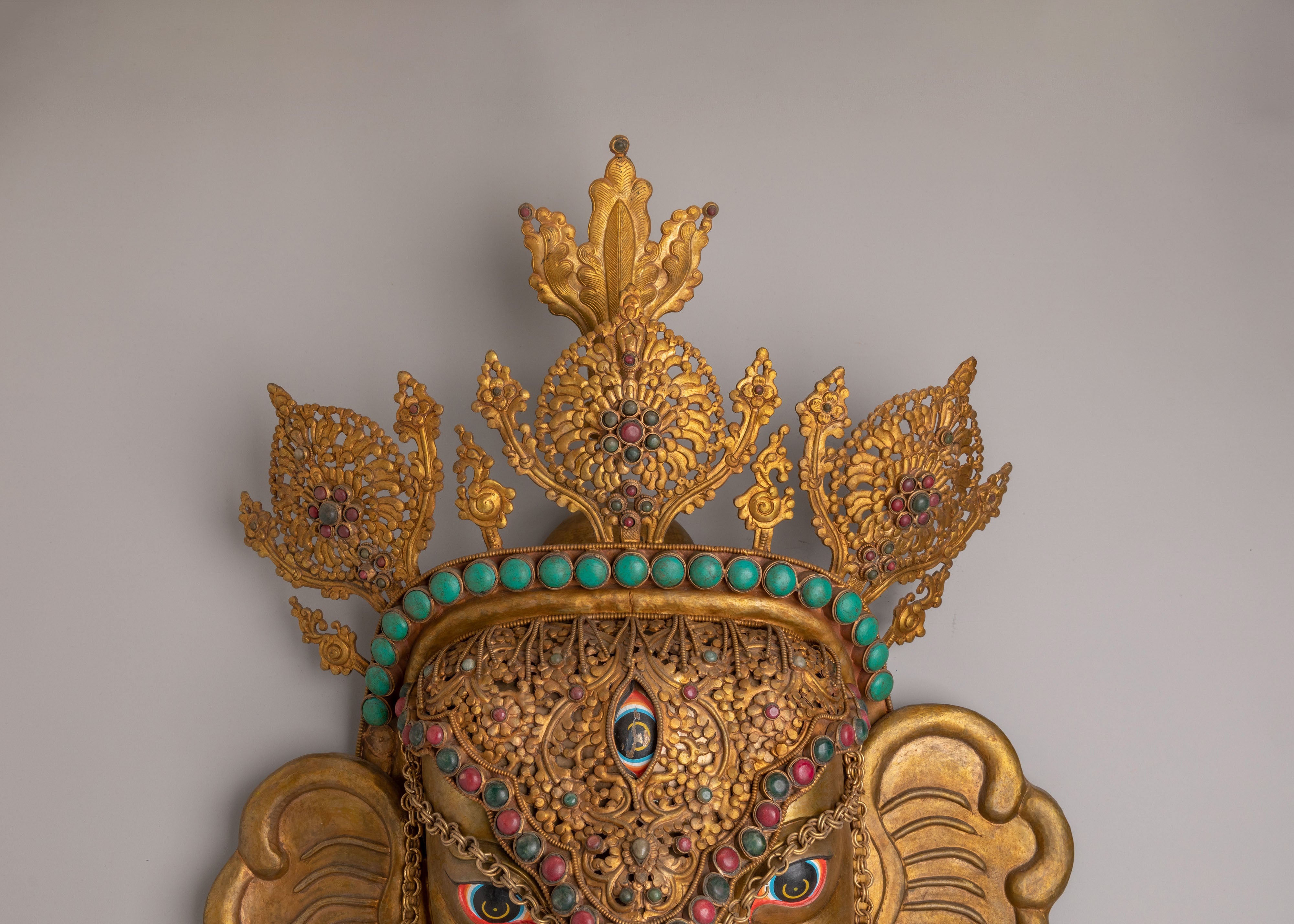 Sacred Himalayan Ganesh Wall Hanging | Artistic Decorative Sculpture for Spiritual Blessings