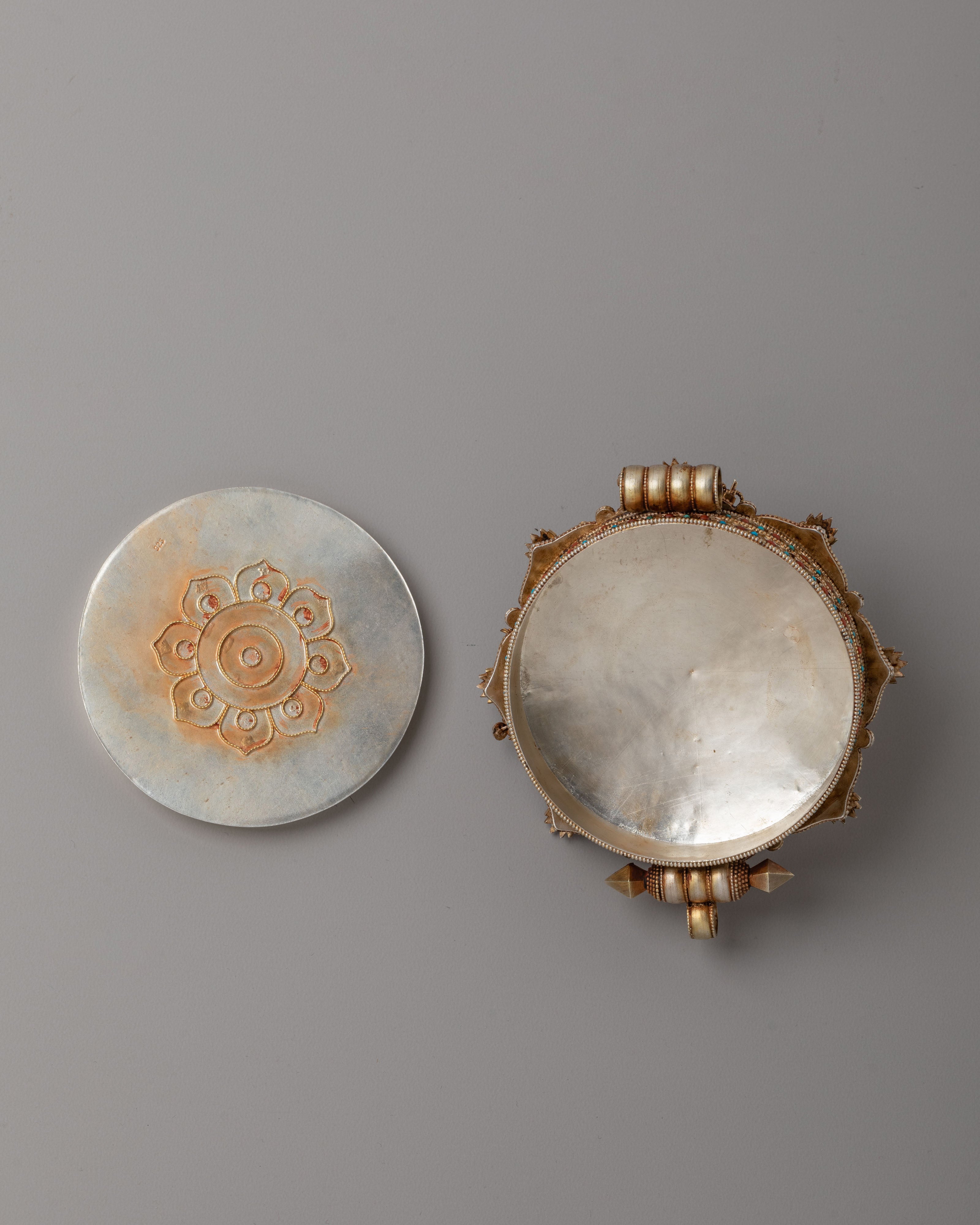 Ghau Box Locket with Deities | Traditional Tibetan Art