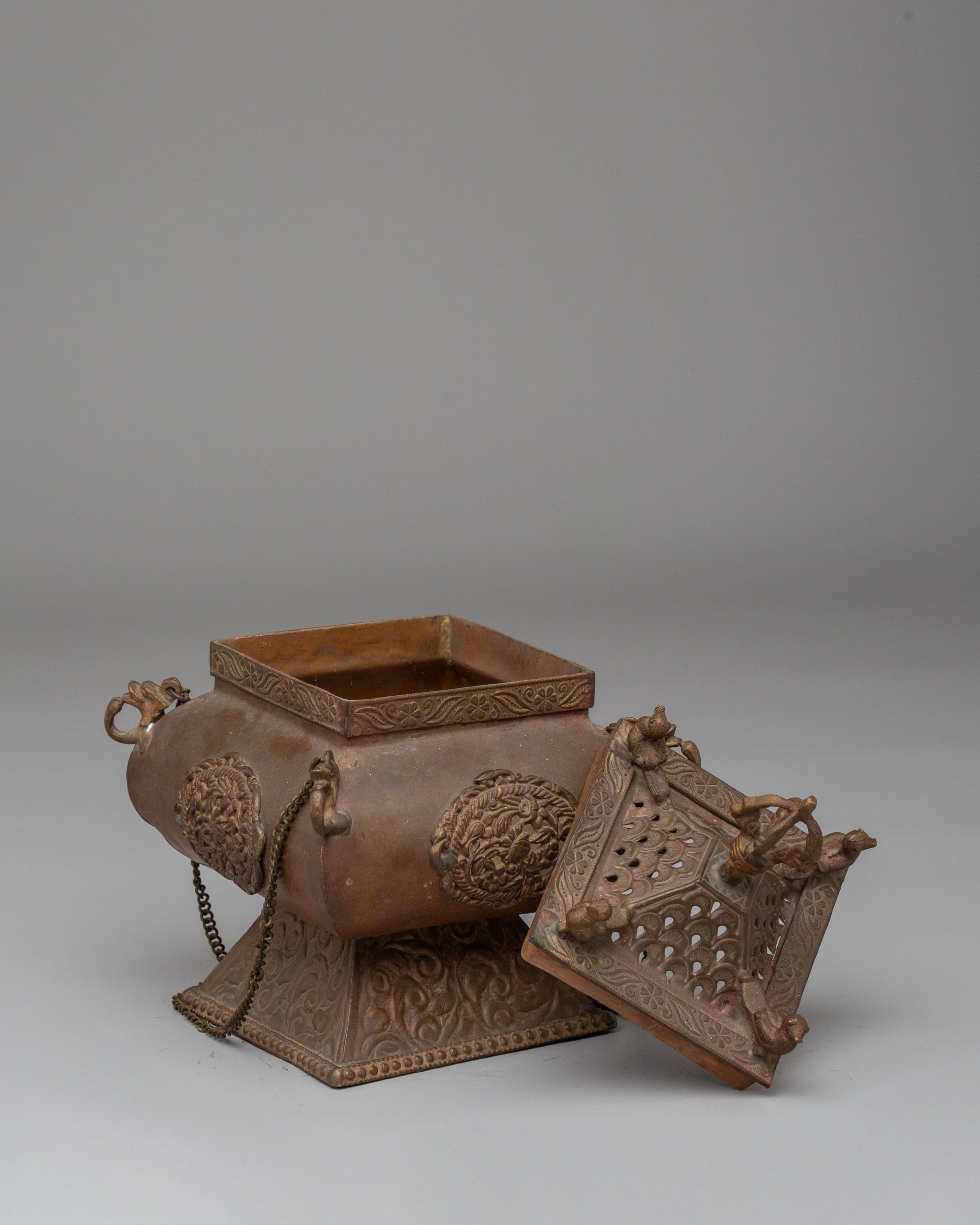 Handmade Buddhist Incense Holder | Traditional Tibetan Ritual Artifact