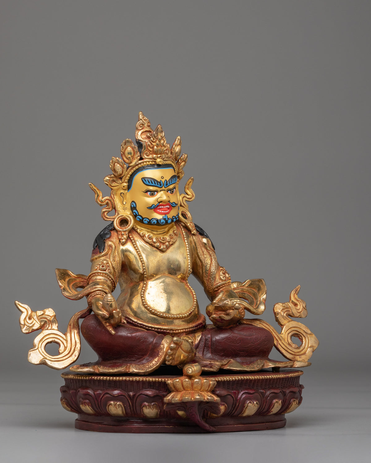 Dzambhala Statue For Home Shrine | Tibetan Wealth Deity Figurine