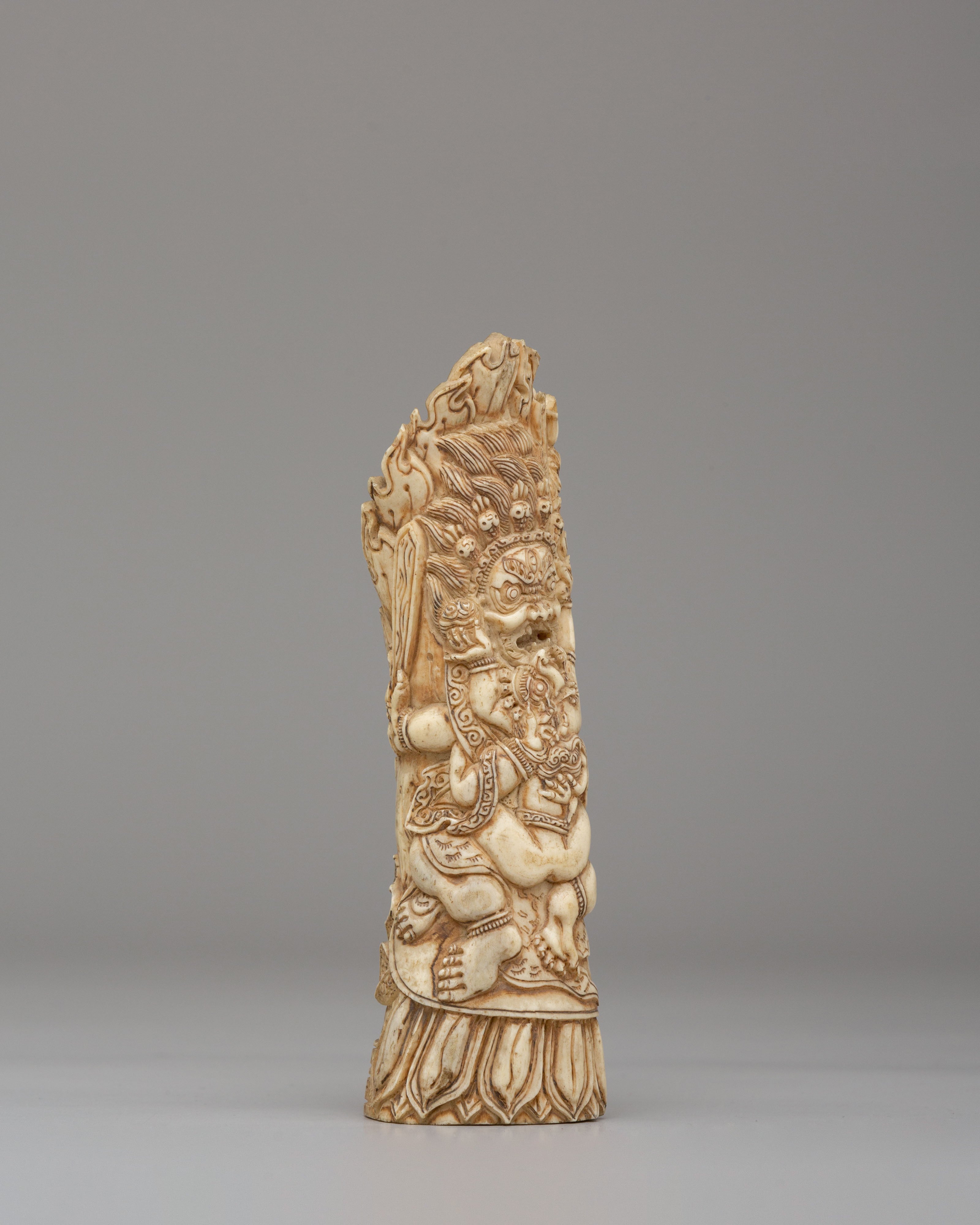 Sacred Bone Mahakala Sculpture | Perfect for Spiritual Decor