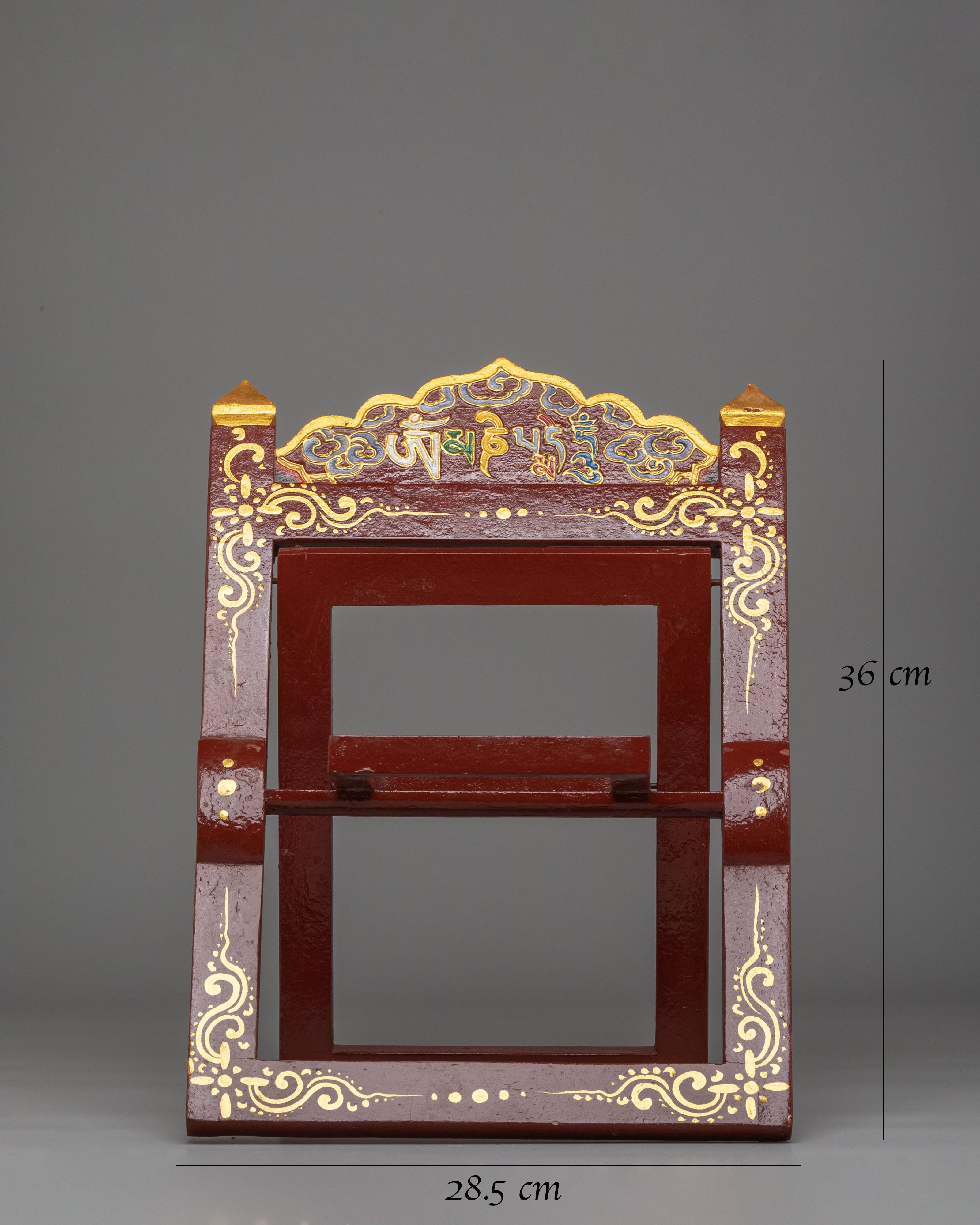 Handcrafted Wooden Book Stand | Traditional Tibetan Decorative Book Holder