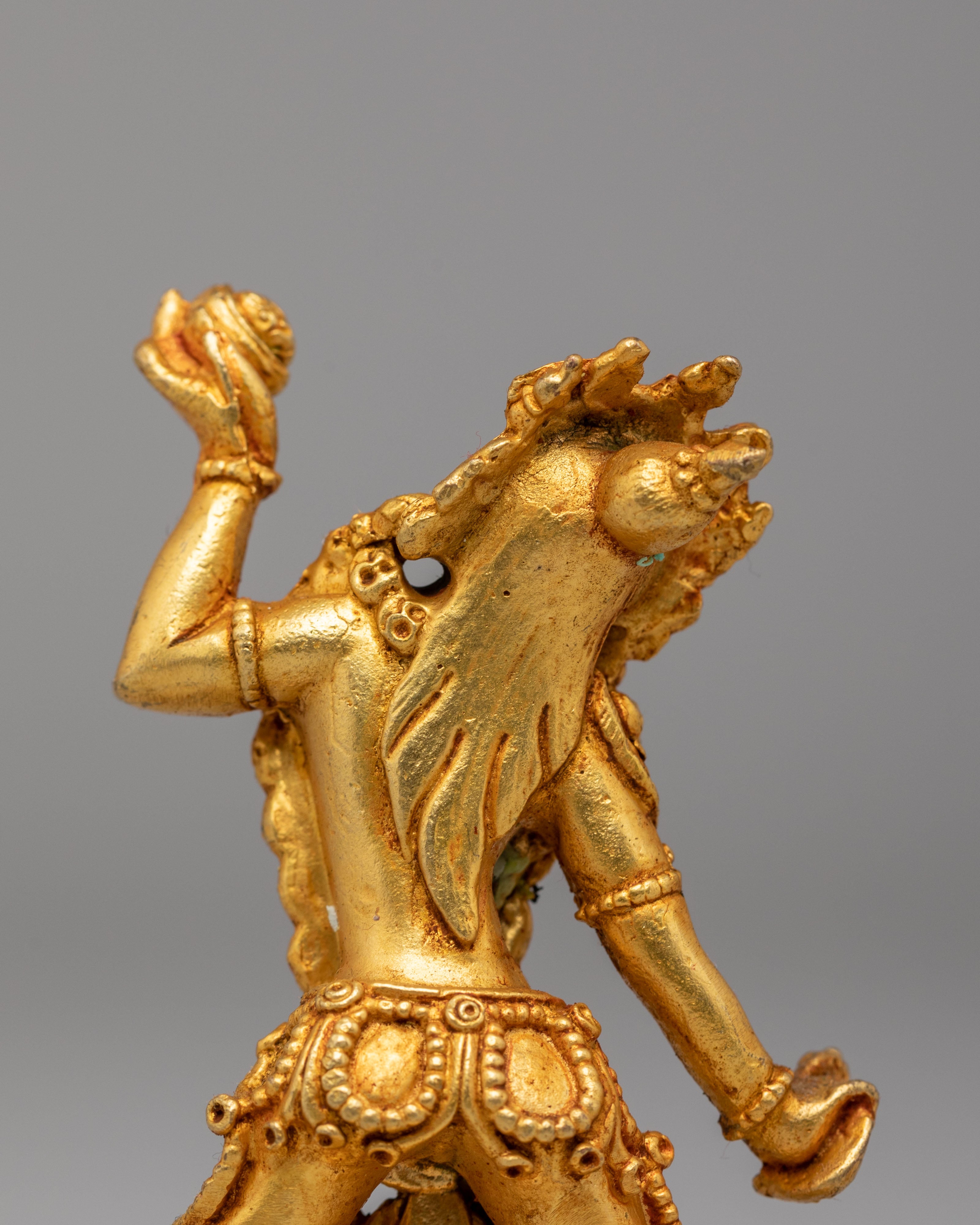 Divine Vajrayogini Deity Statue | Handcrafted Gold-Plated Copper Sculpture