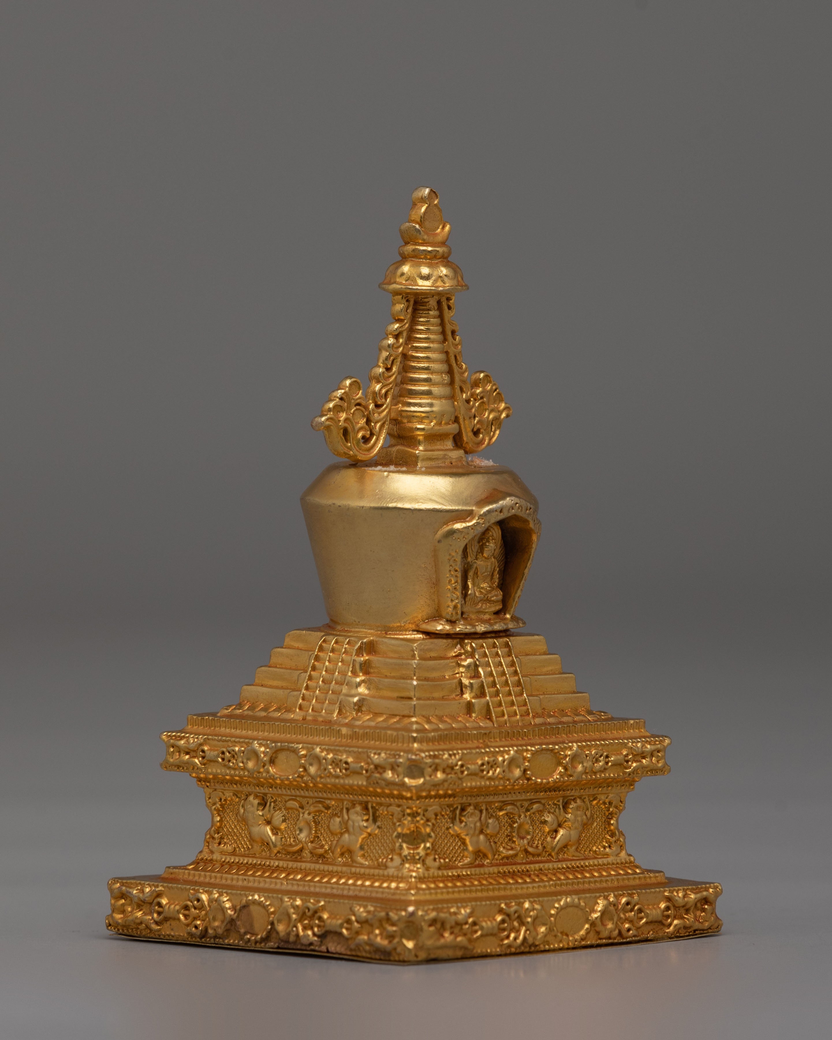 Handcrafted Descent from Heaven Stupa | Symbol of Enlightenment