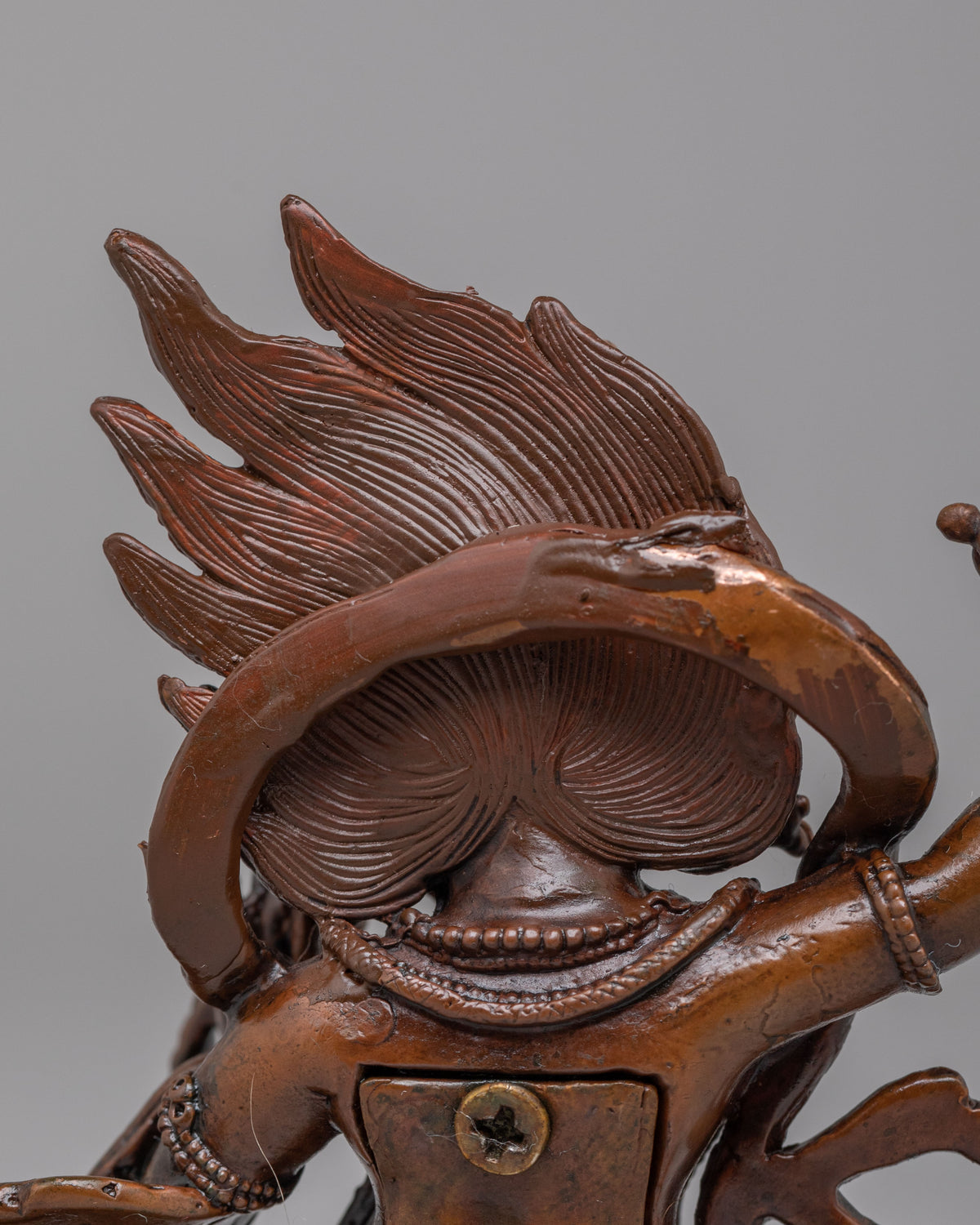 Buddhist Protector Vajrapani Statue | Oxidized Copper Sculpture