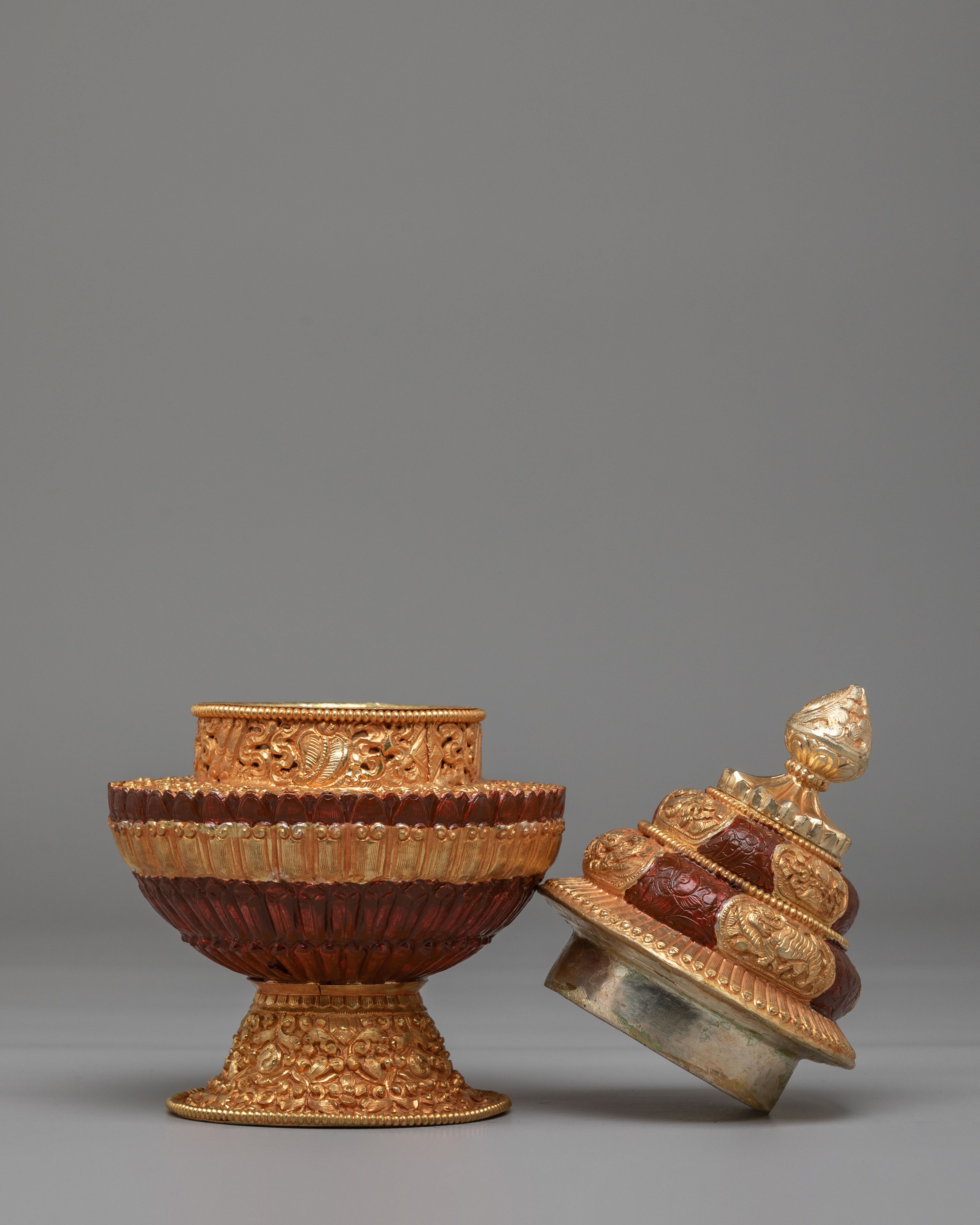 Himalayan Offering Rice Pot | Sacred Ritual Vessel for Altar Offerings