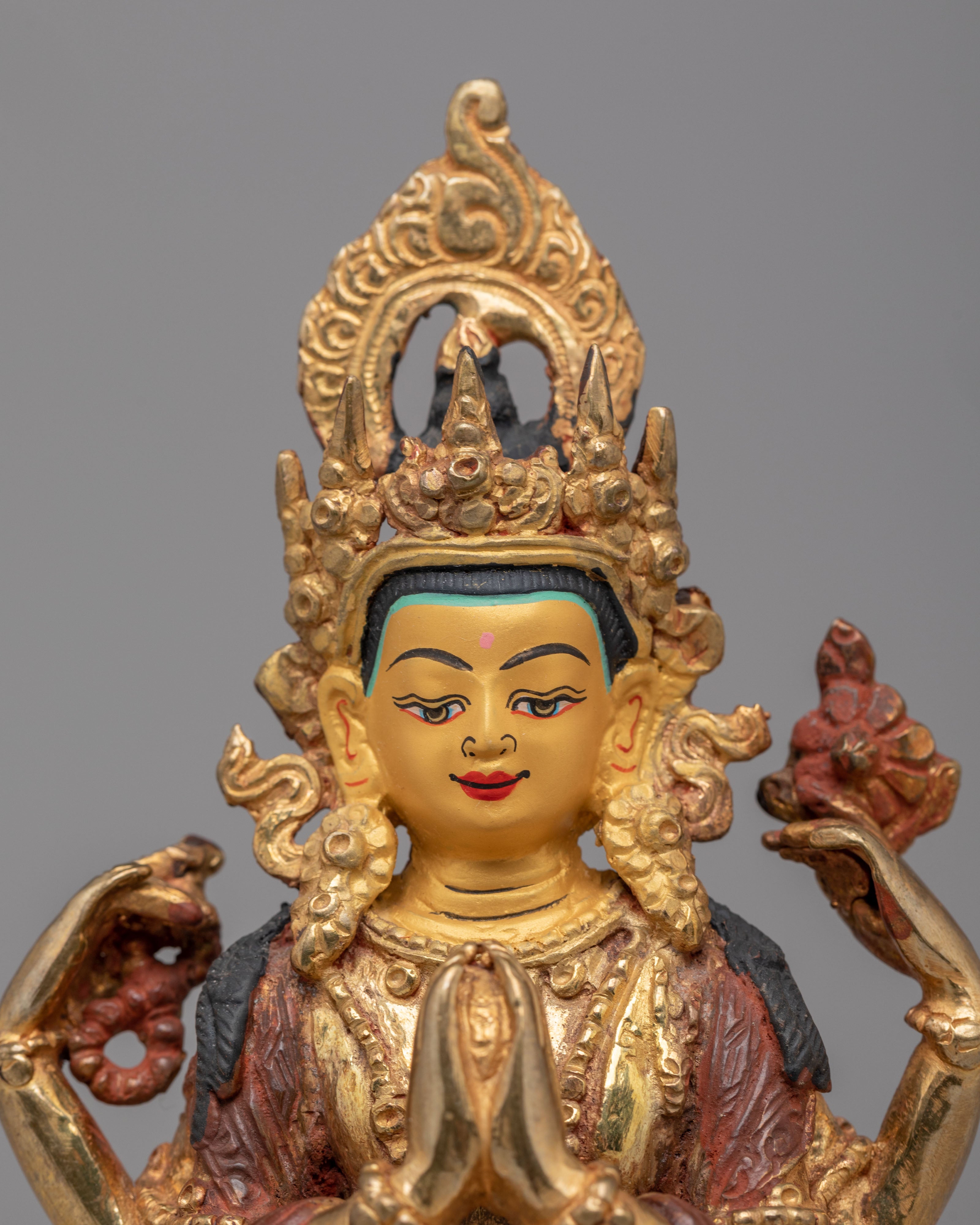 Chenrezig Statue for Compassion | Handcrafted Tibetan Avalokiteshvara Sculpture