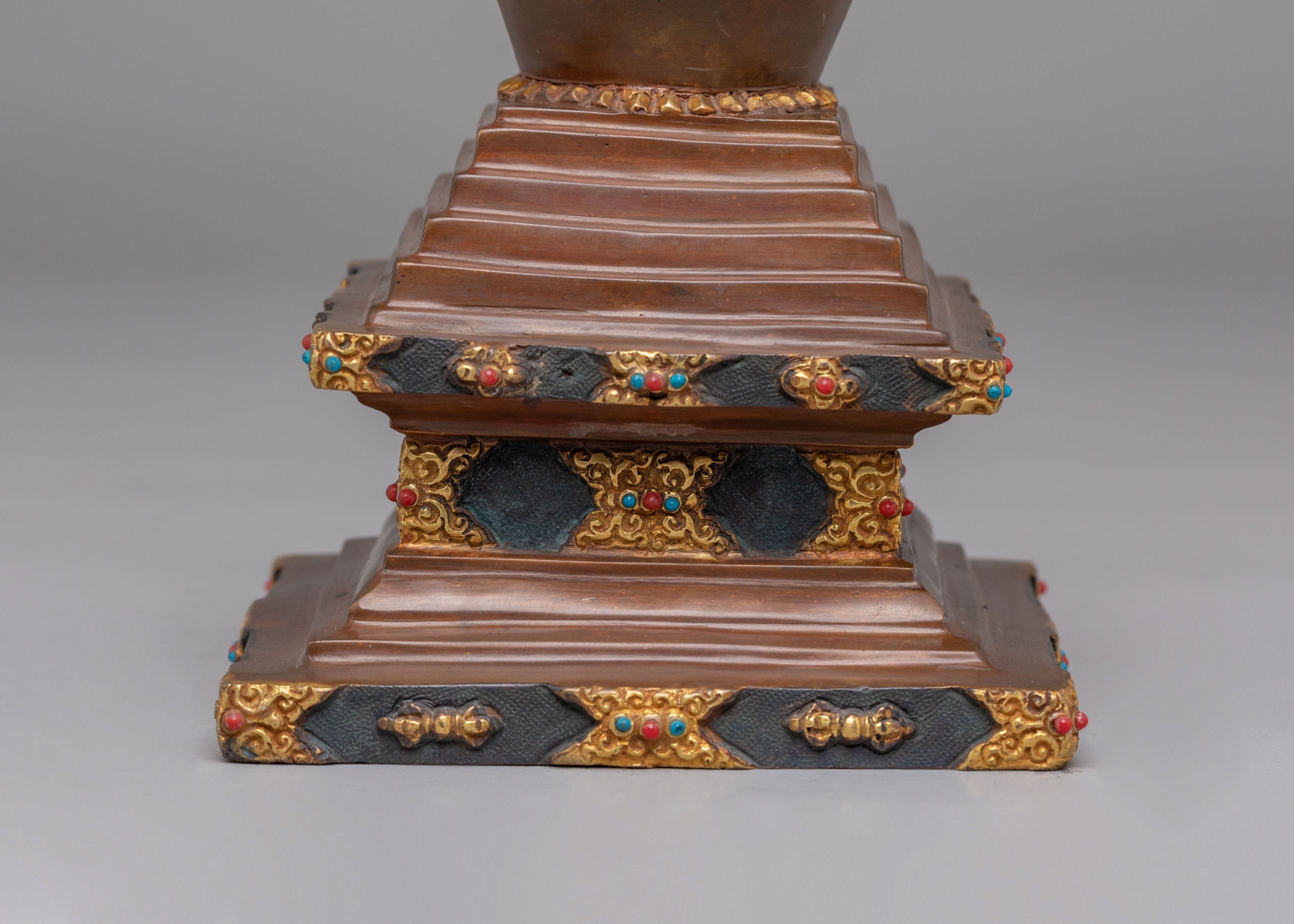 Himalayan Enlightenment Stupa for Ritual | Spiritual Decorative Stupa